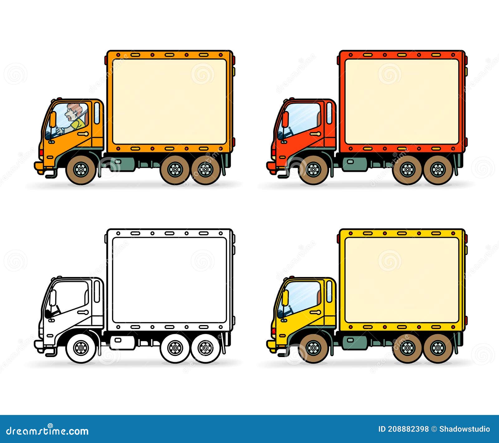 Círculo De Dibujos Animados Vectoriales De Camiones. Camión De Reparto Para  Niños Libro De Coloración Ilustración del Vector - Ilustración de carga,  acoplado: 208882398