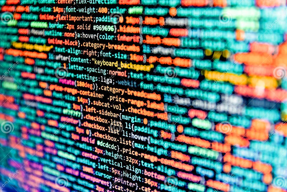 Código De Programa Php Html Css Del Sitio. Creativo Js Html5 Closeup ...