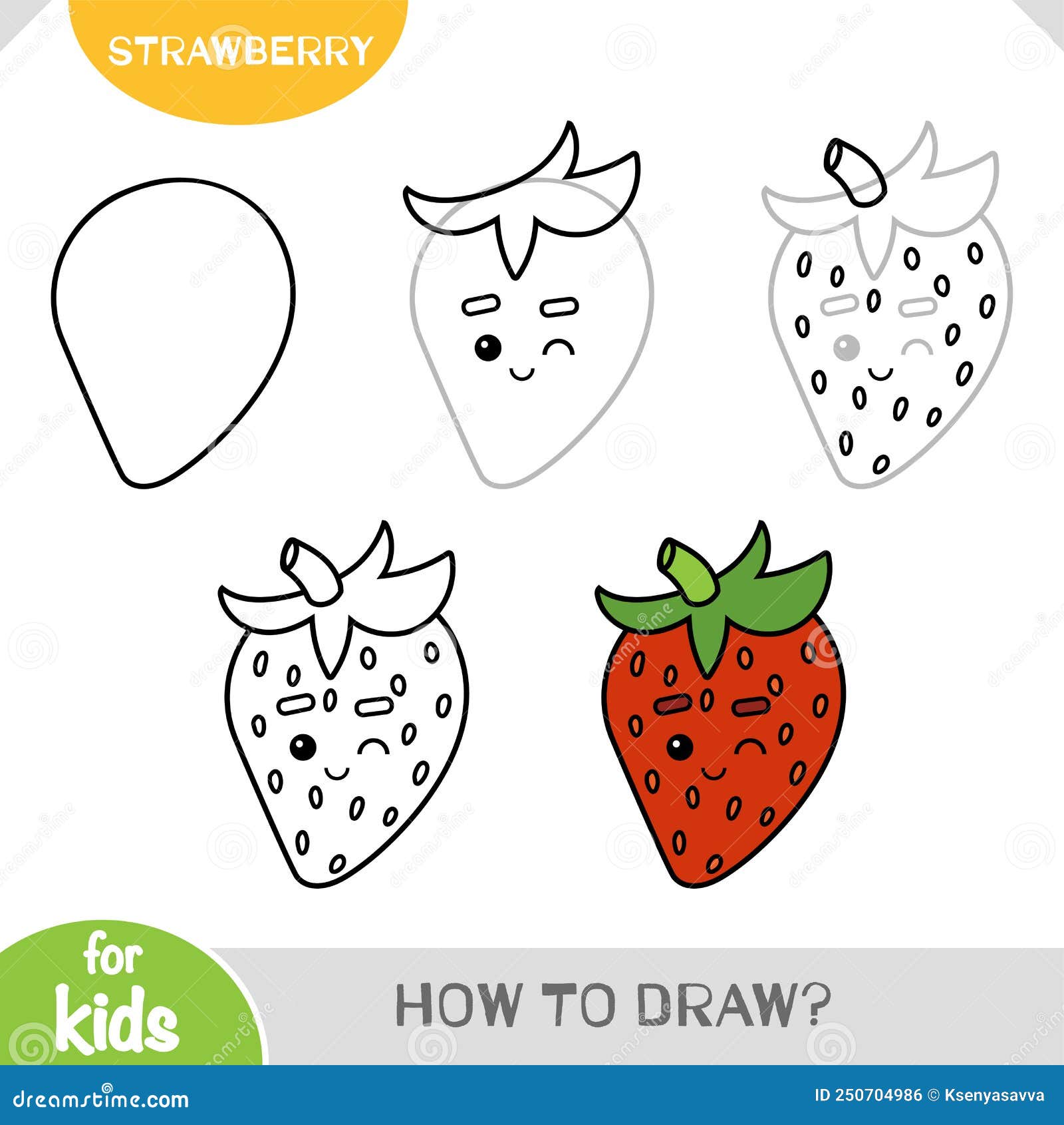 Cómo dibujar Fresas paso a paso