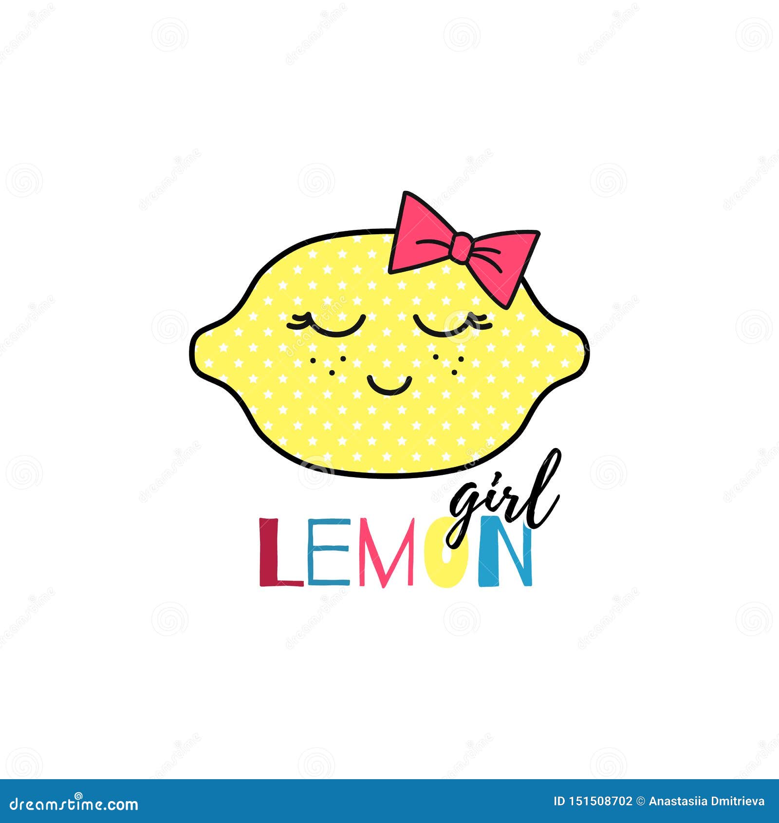 Desenho Colorido Da Ilustração Do Limão Kawaii Ilustração Stock