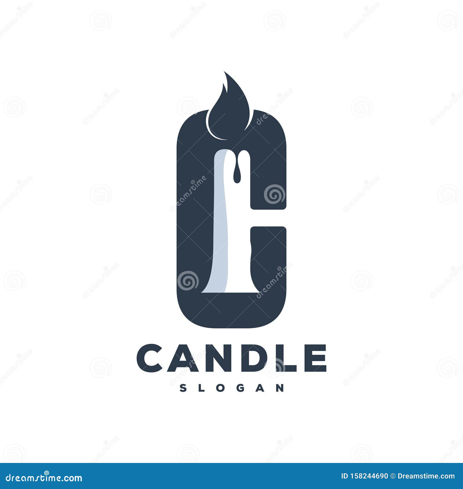 C Candle Logo Design Ready To Use Stock Vector Illustration of