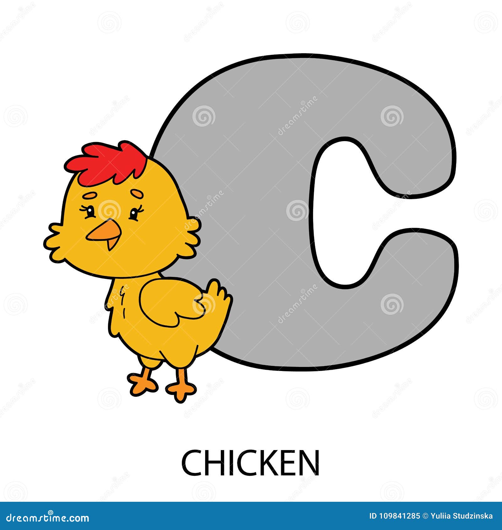 C with chicken stock vector. Illustration of isolated - 109841285