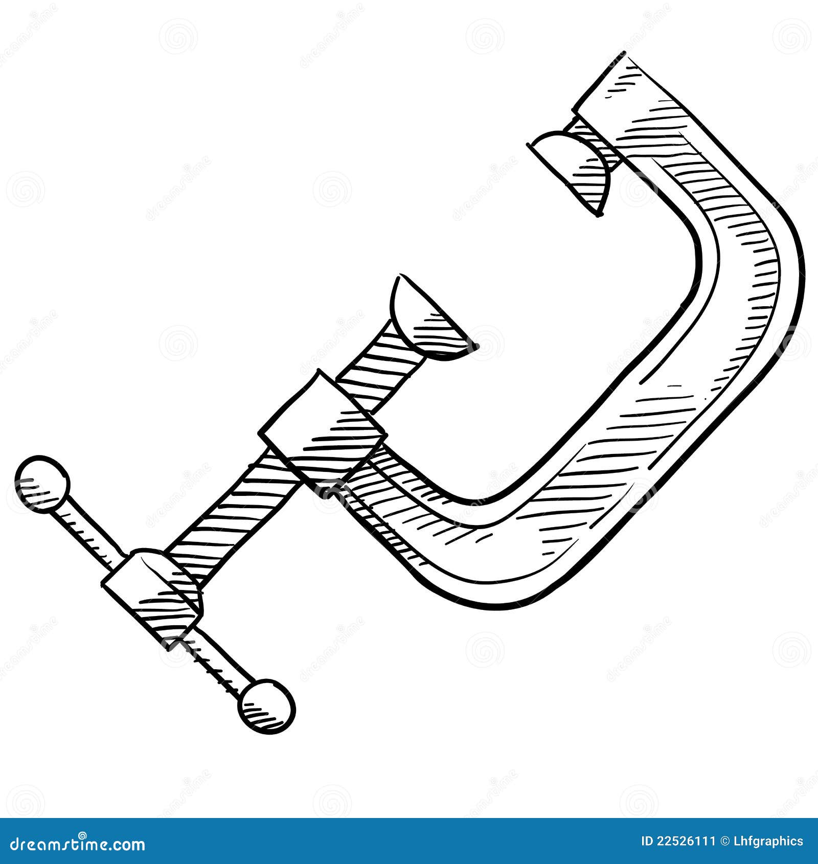 C Clamp tool sketch stock vector. Image of drawing, clamp 