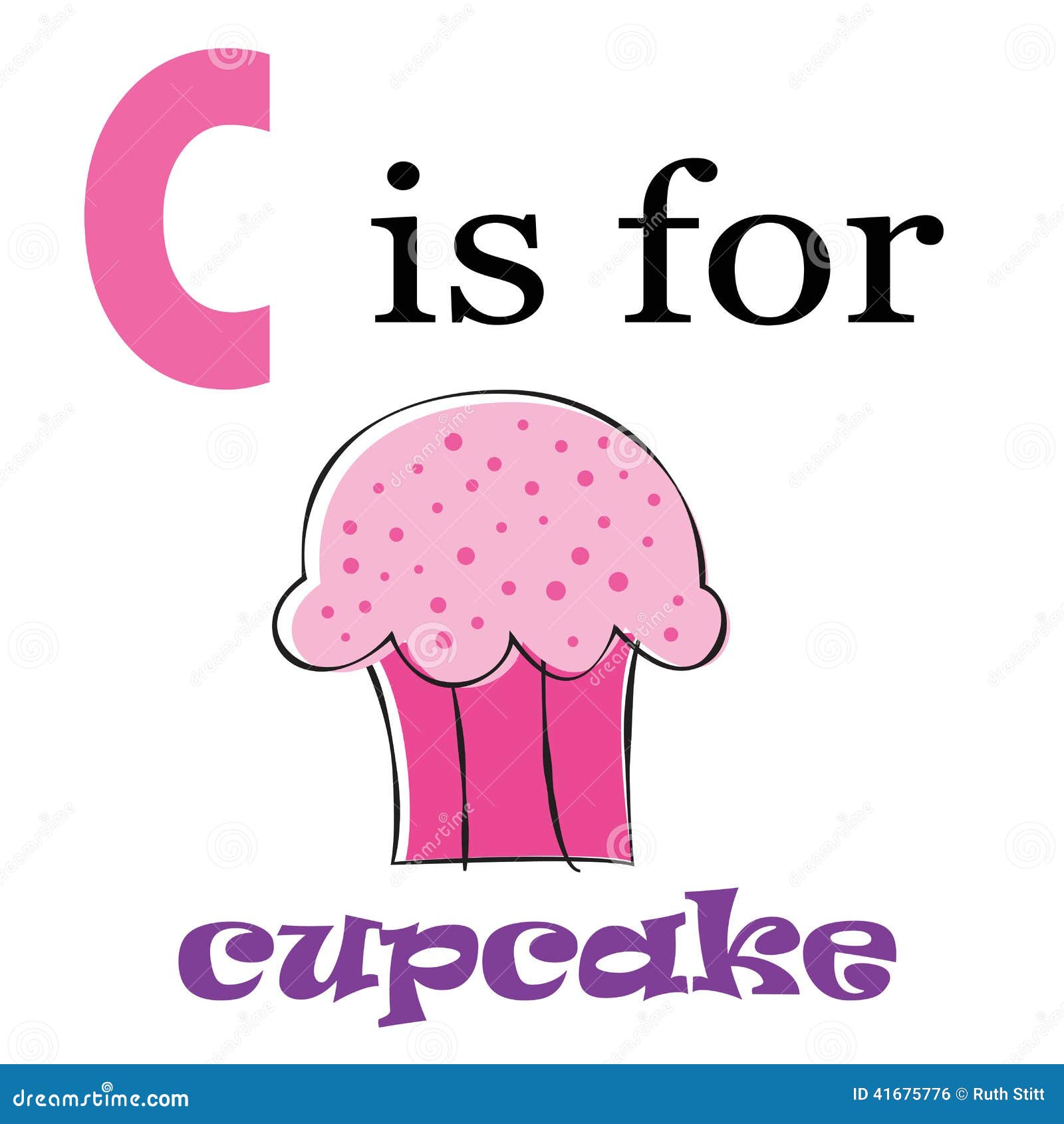 C is for Cupcake stock vector. Illustration of background 41675776