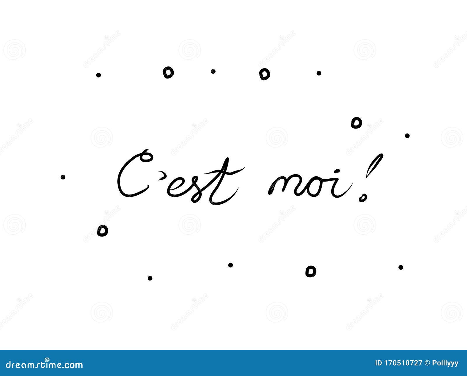 C`est Moi Phrase Handwritten with a Calligraphy Brush. it`s Me in French.  Modern Brush Calligraphy. Isolated Word Black Stock Vector - Illustration  of french, draw: 170510727