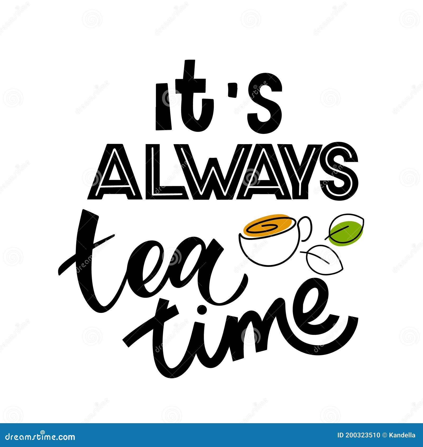 C Est Toujours La Citation De L Heure Du The Illustration De Vecteur Illustration Du Cafe Lame