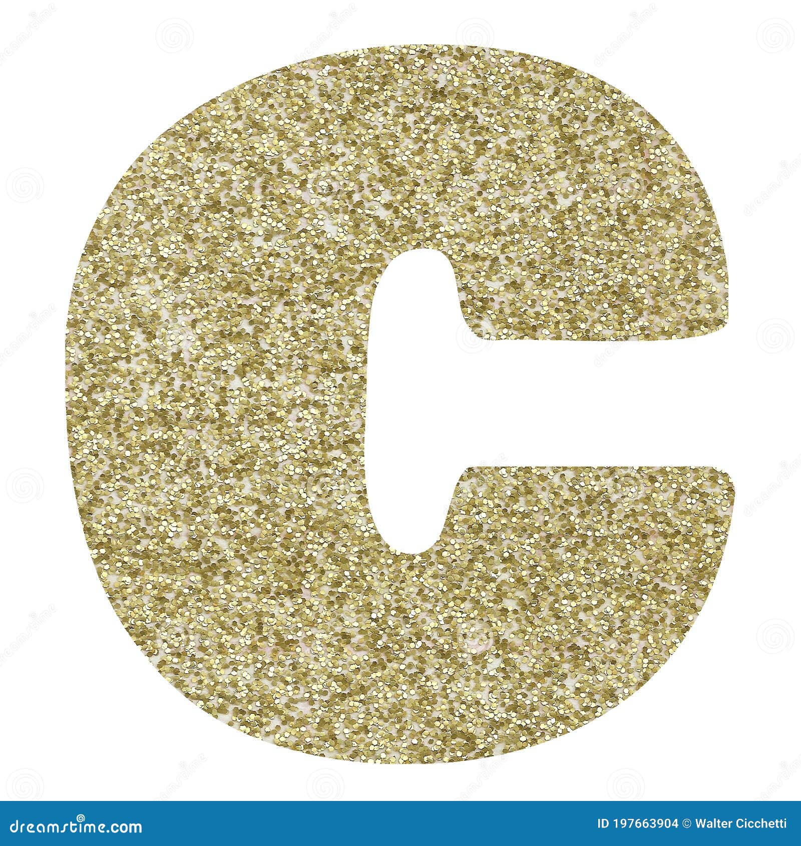 Gold Glitter Letter - C