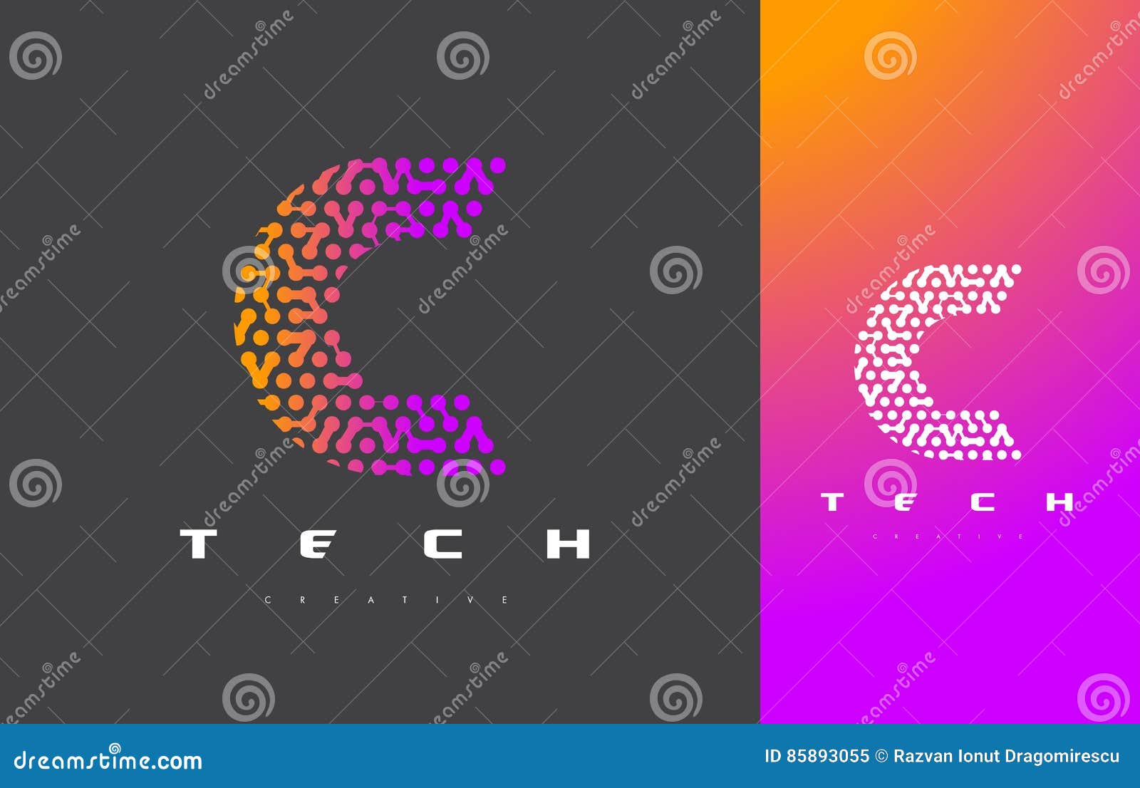 c letter logo technology. connected dots letter  .