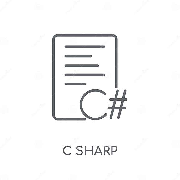 C Sharp Linear Icon. Modern Outline C Sharp Logo Concept on Whit Stock ...