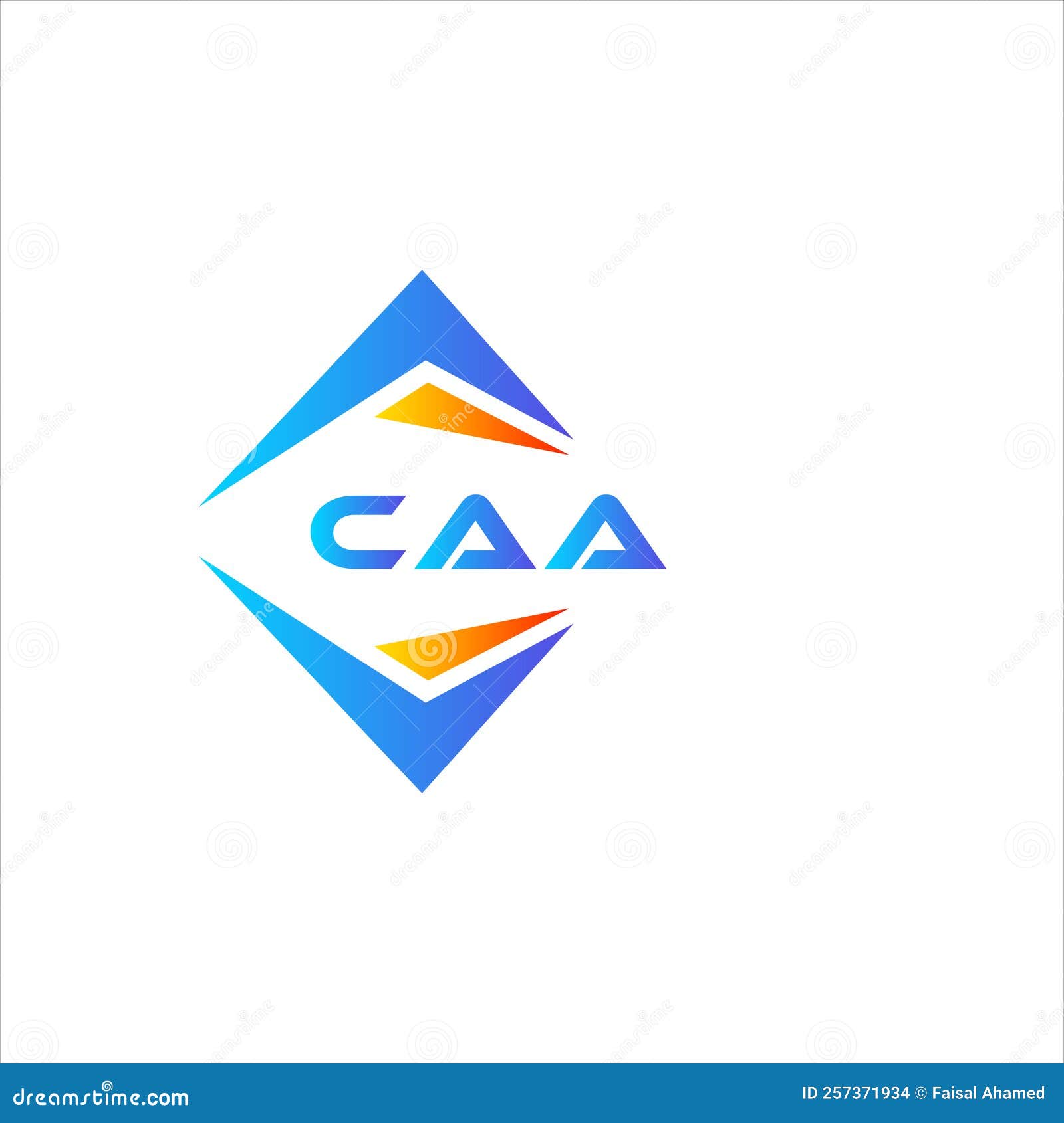 caa abstract technology logo  on white background. caa creative