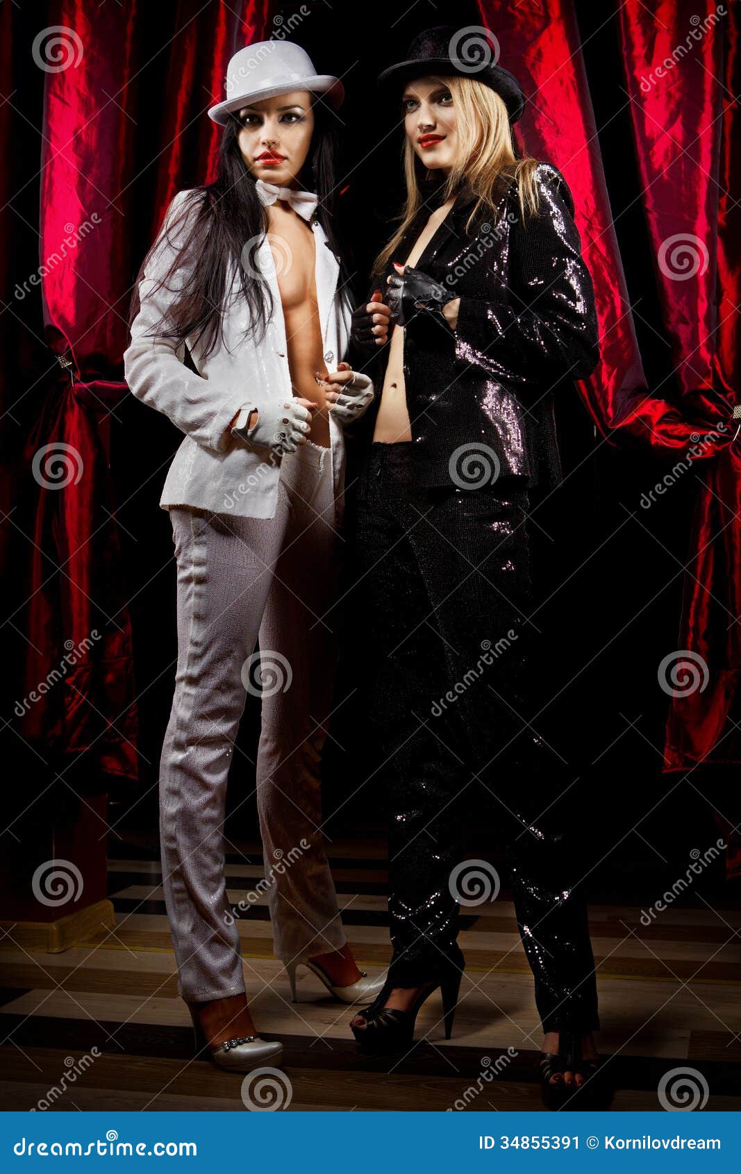 Cabaret performers stock image. Image of dark, cabaret 34855391