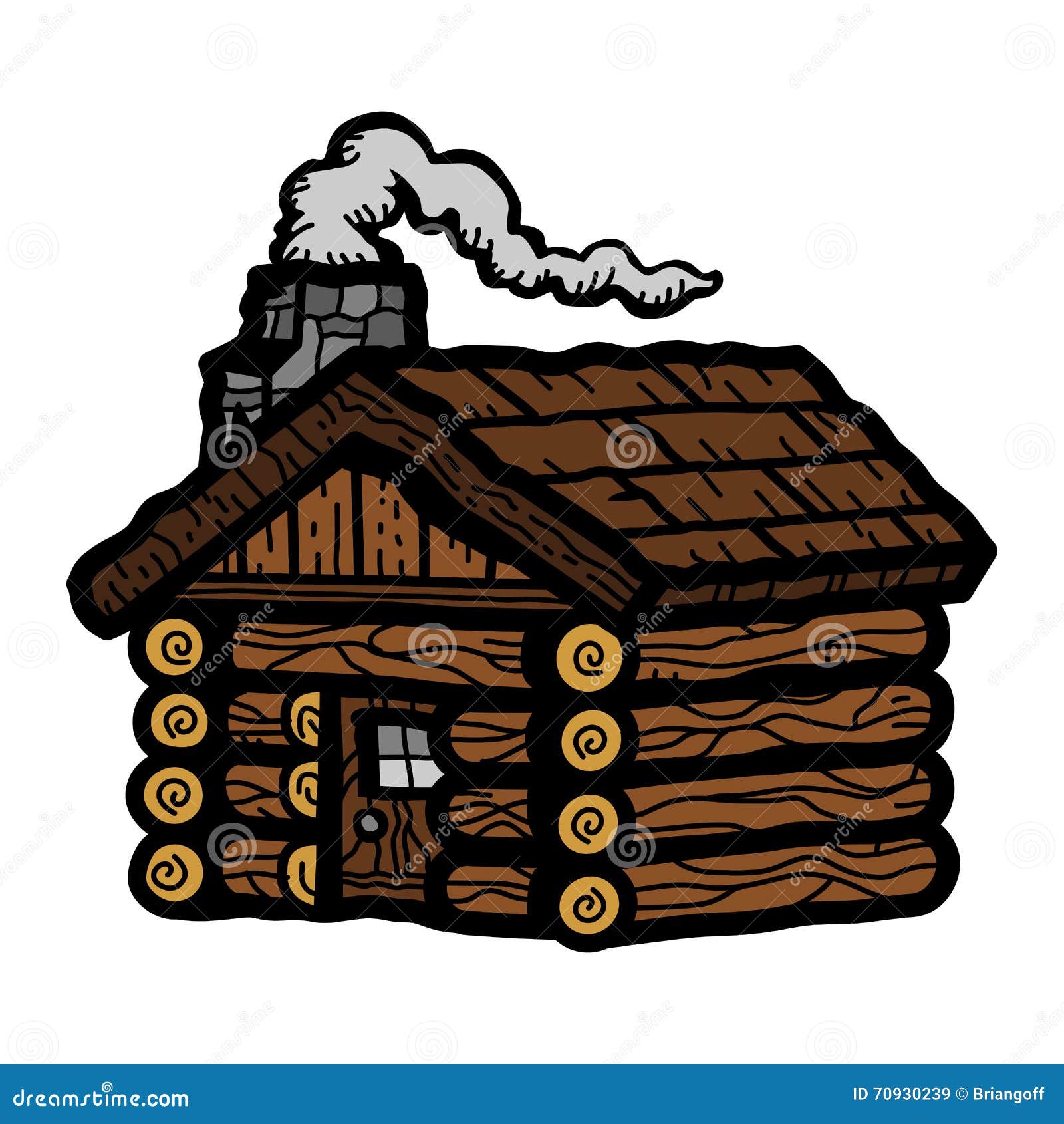 Cabaña De Madera De La Cabaña De Madera Ilustración del Vector