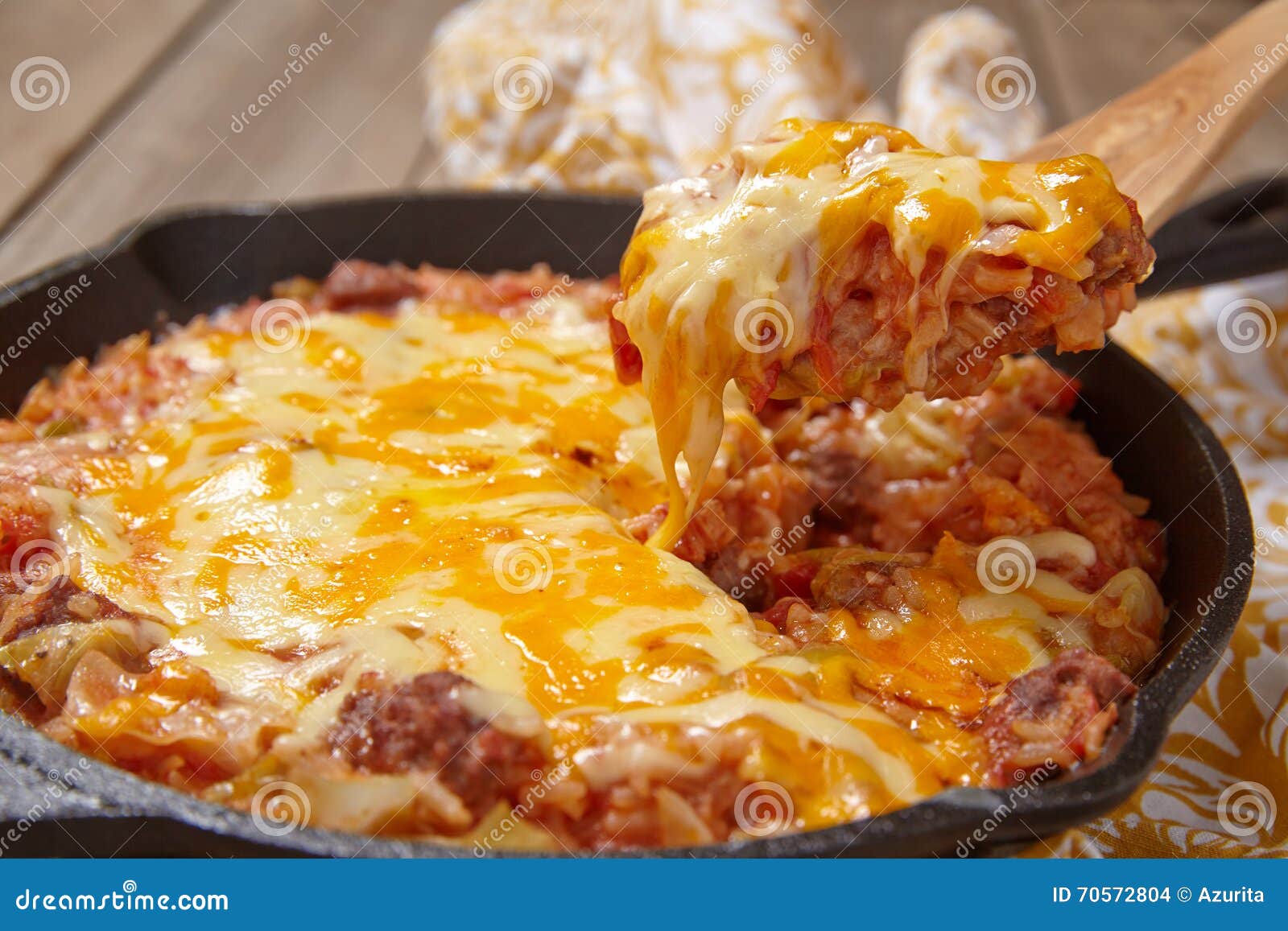 Cabbage Casserole with Beef, Rice and Cheese Stock Photo Image of