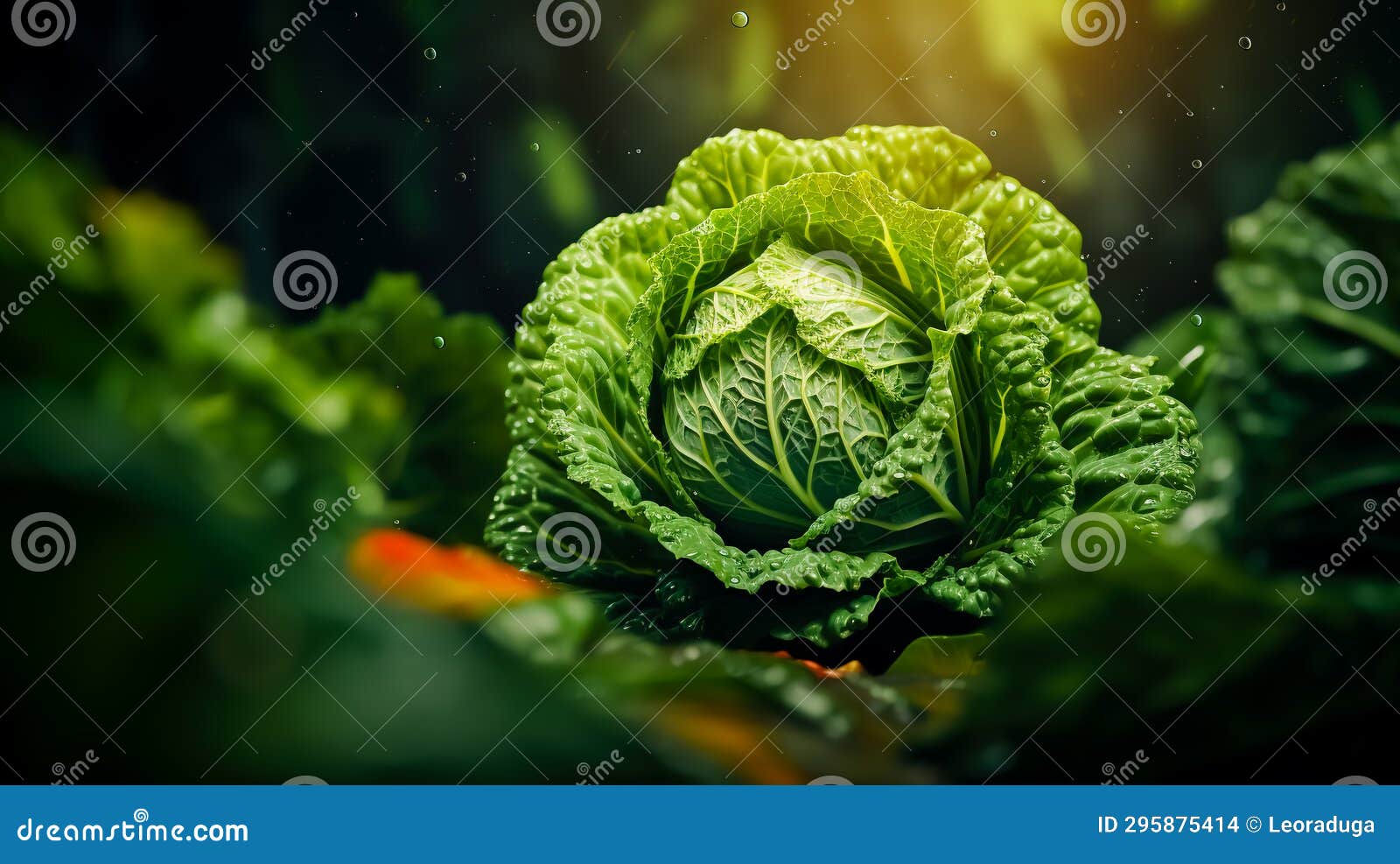 Cabbage Head with Leaves Nibbled by Pests Stock Illustration
