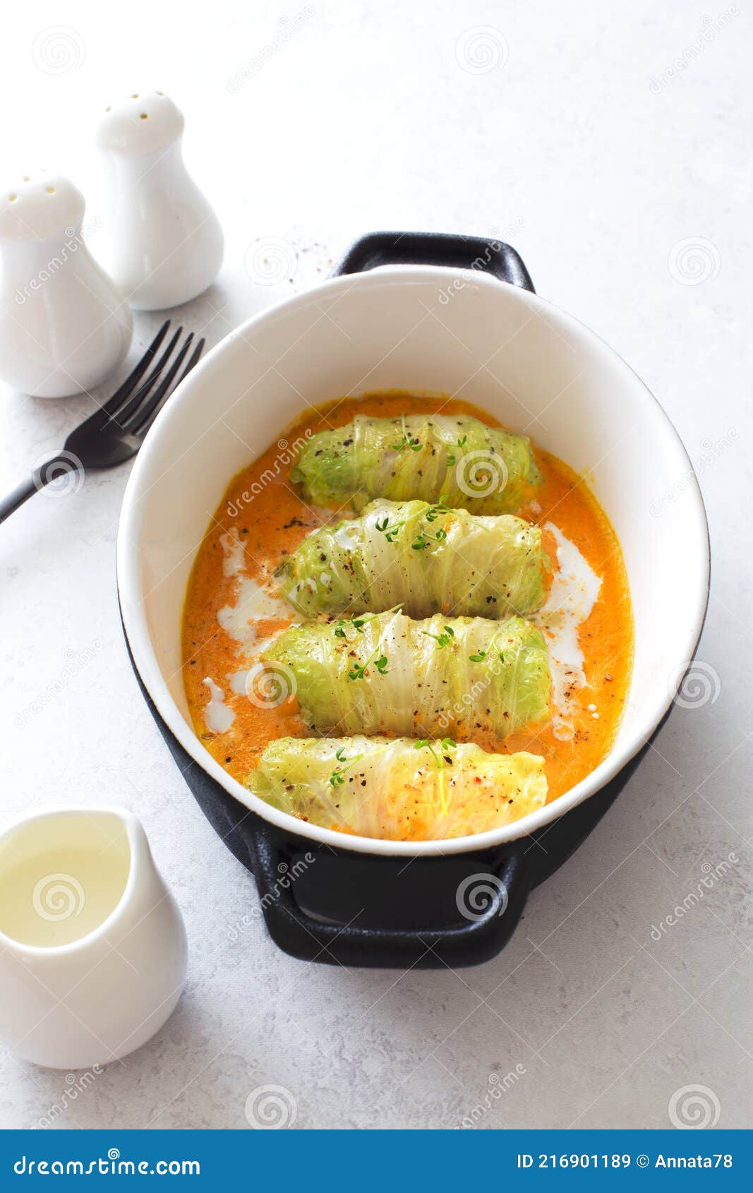 Cabbage Rolls Oven Baking in Tomato Sauce Stock Image Image of rustic