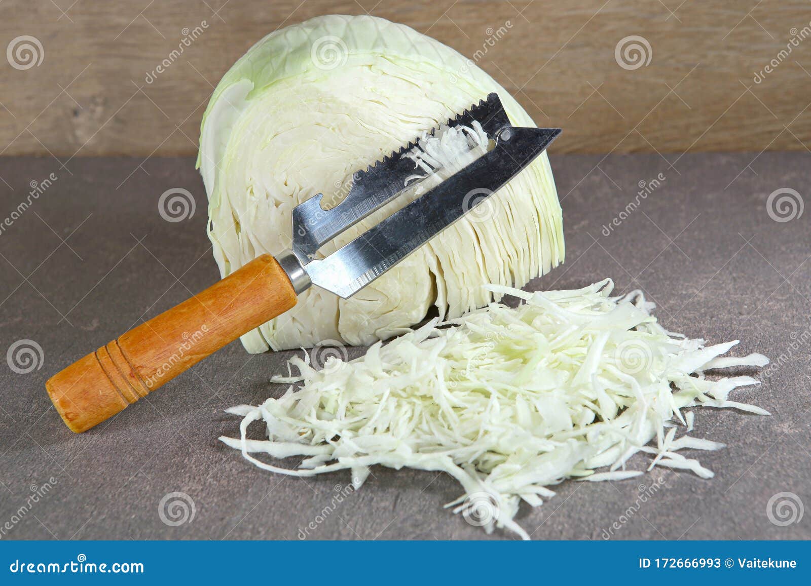 Cabbage Slicer and Multifunctional Knife Chopping Cabbage. Stock