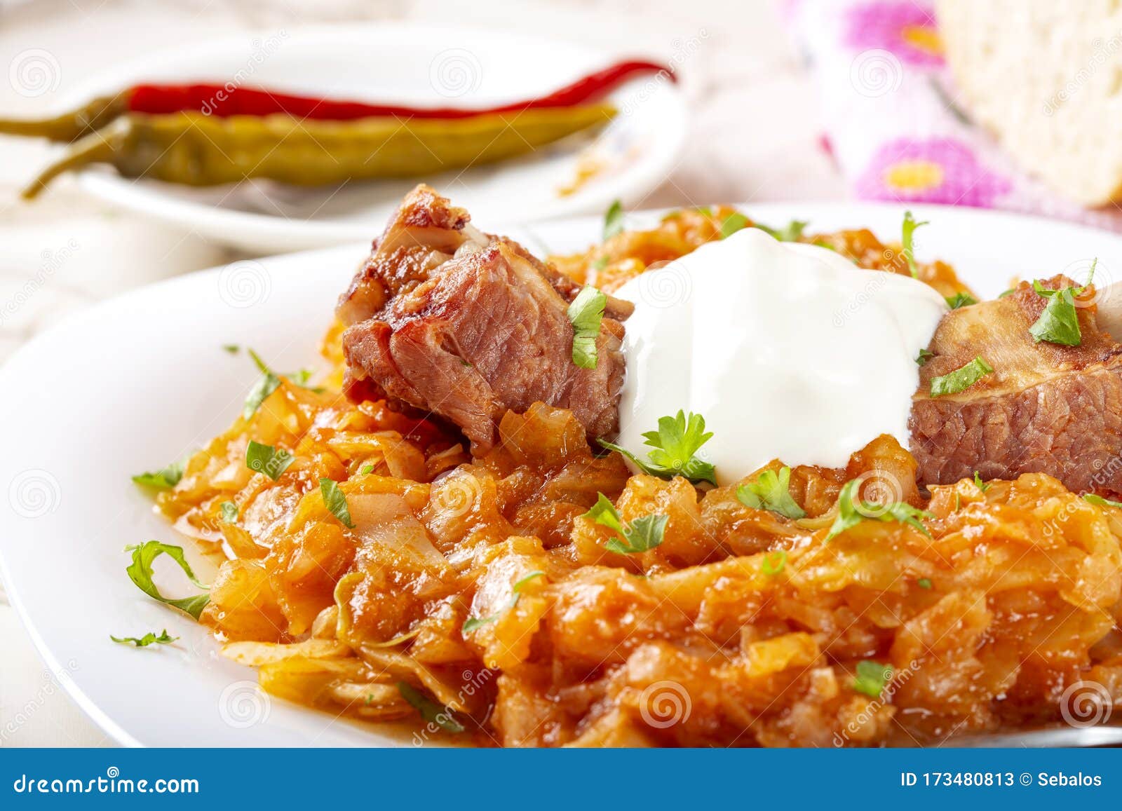 Cabbage Stew With Pork Ribs Stock Image Image Of Pepper Ribs 173480813