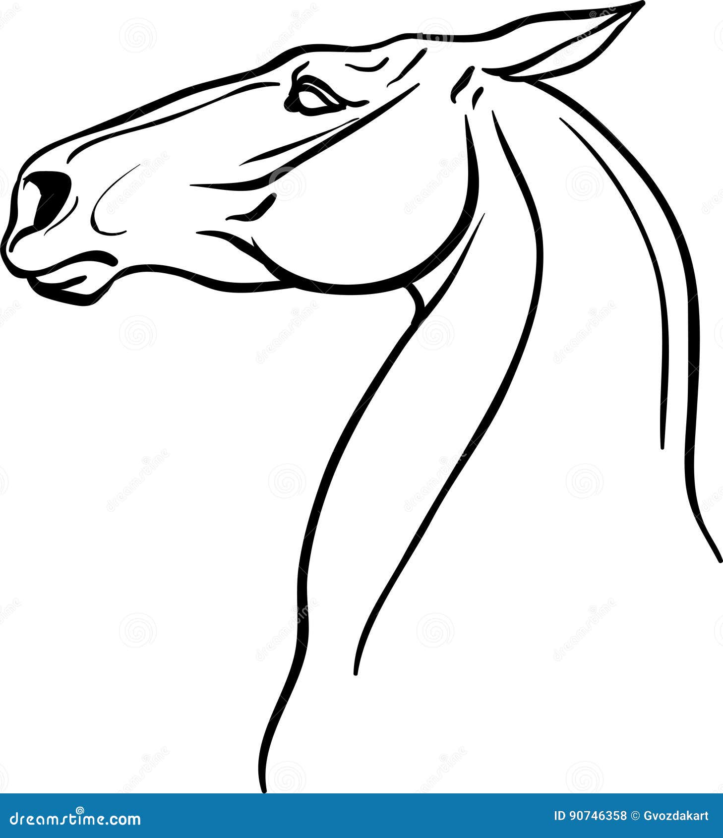 Desenho de Cabeça de cavalo para colorir