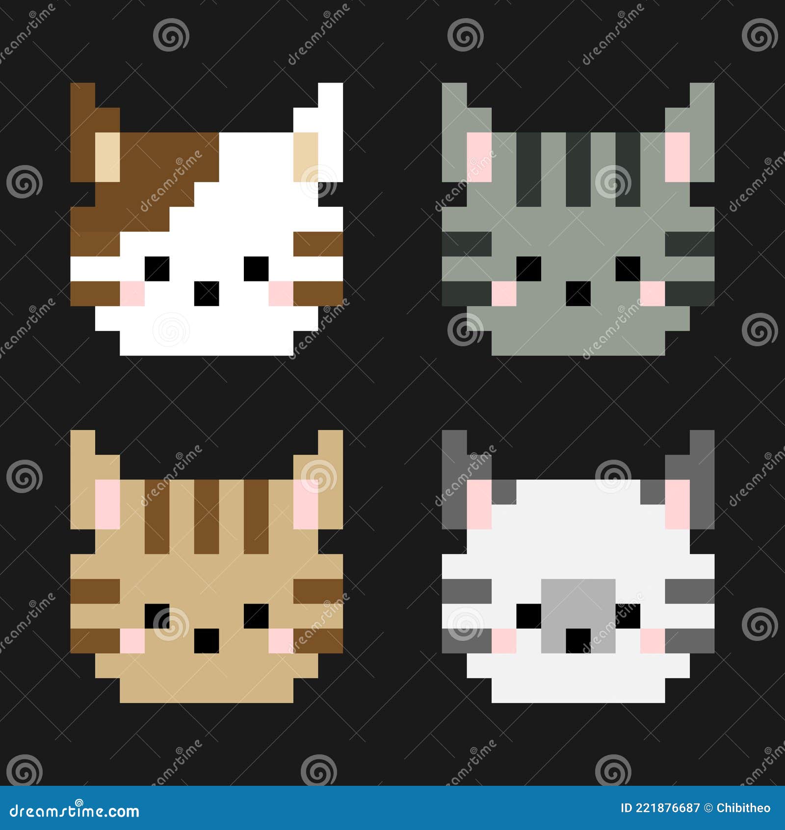 Gato animal ilustração de pixel art