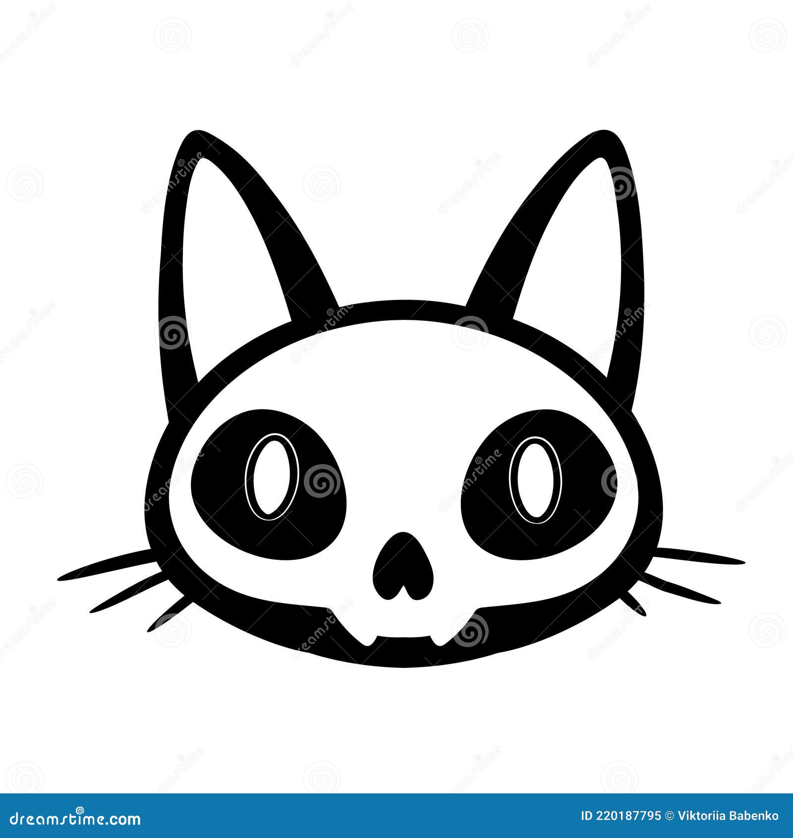 Cabeça de gato bonito logotipo dos desenhos animados cabeça de