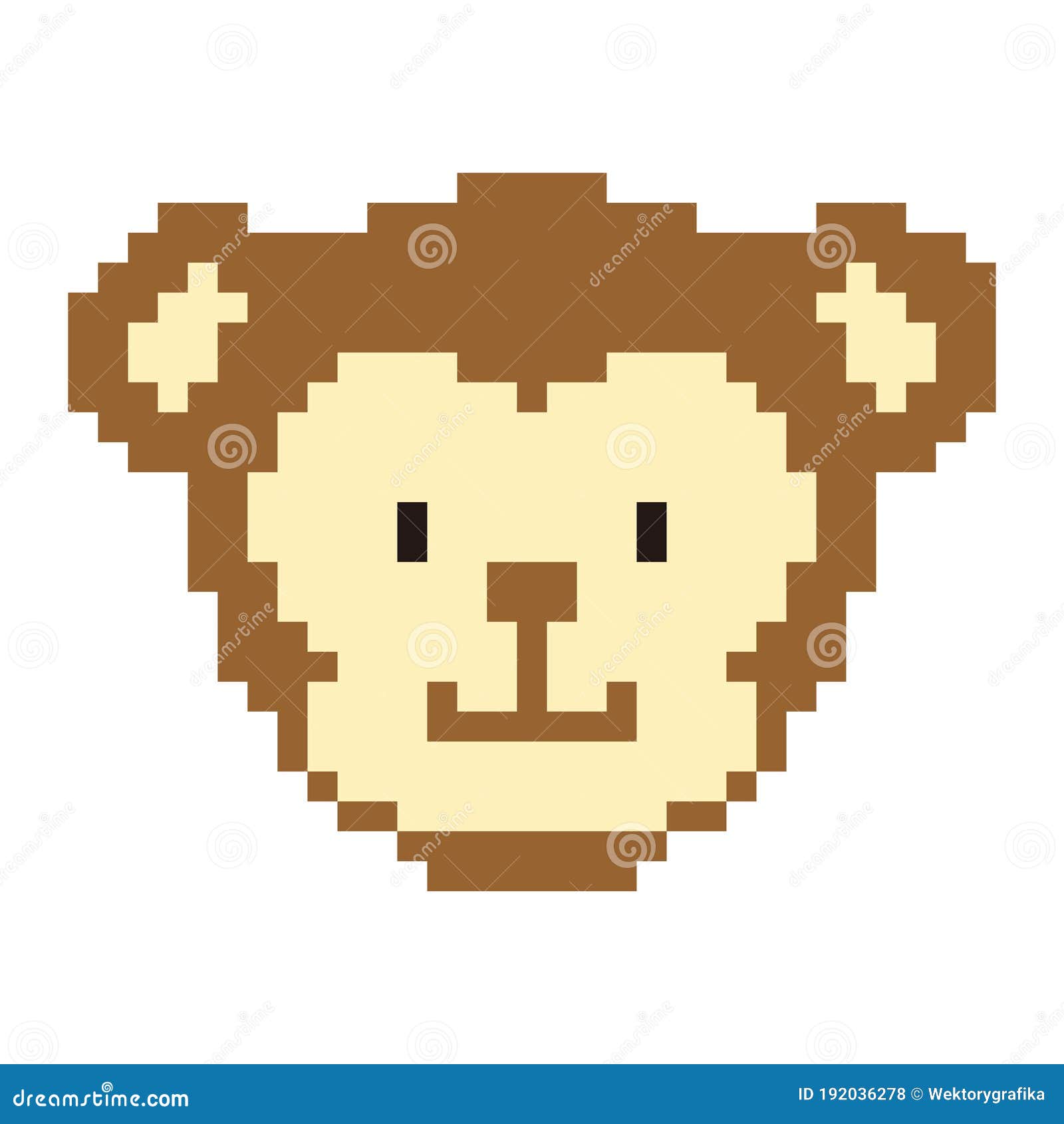Macaco Pixel : Personagem Fofo De Minecraft No Estilo 2d Da Arte
