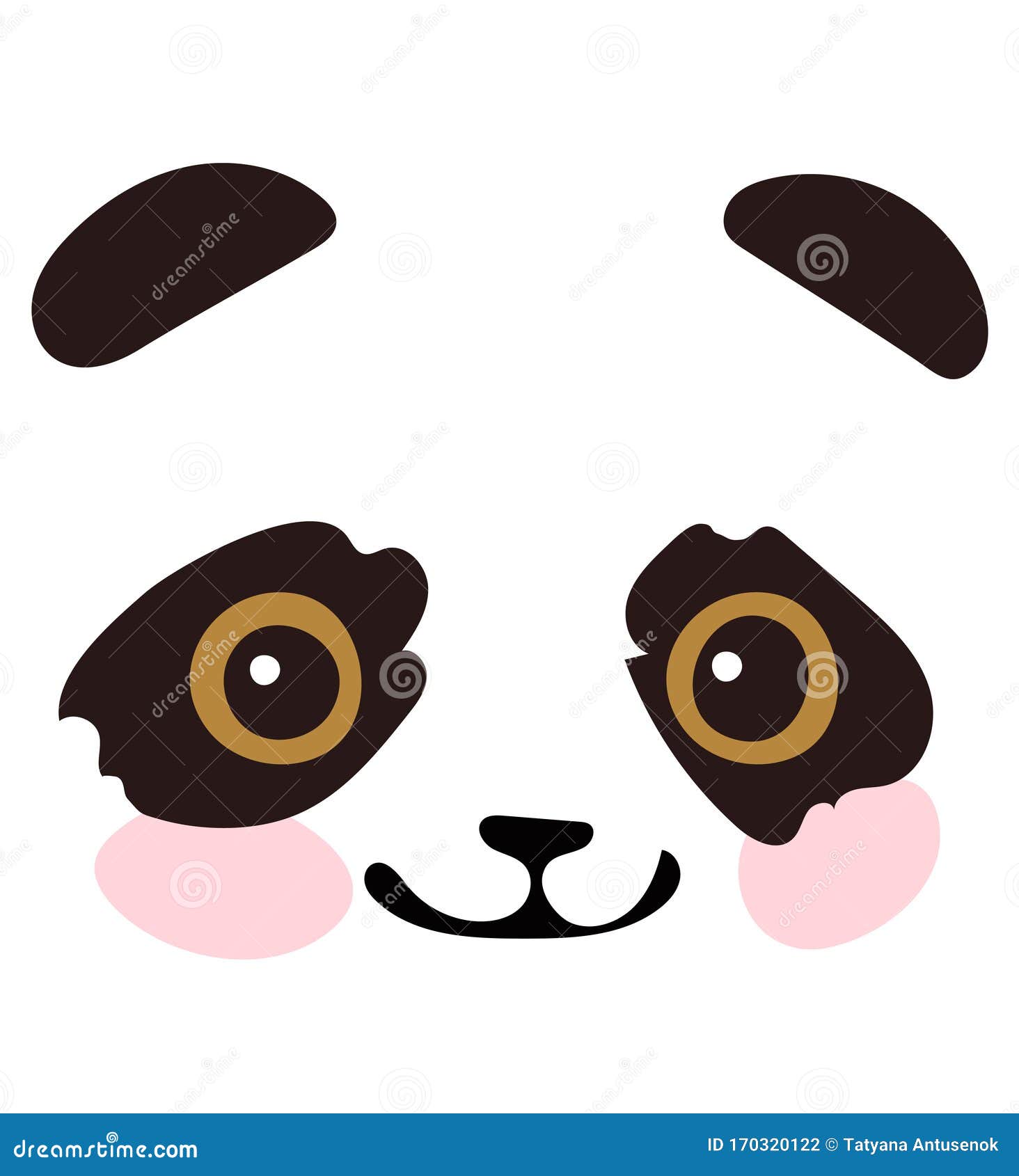 Um desenho animado de um urso panda com nariz preto.