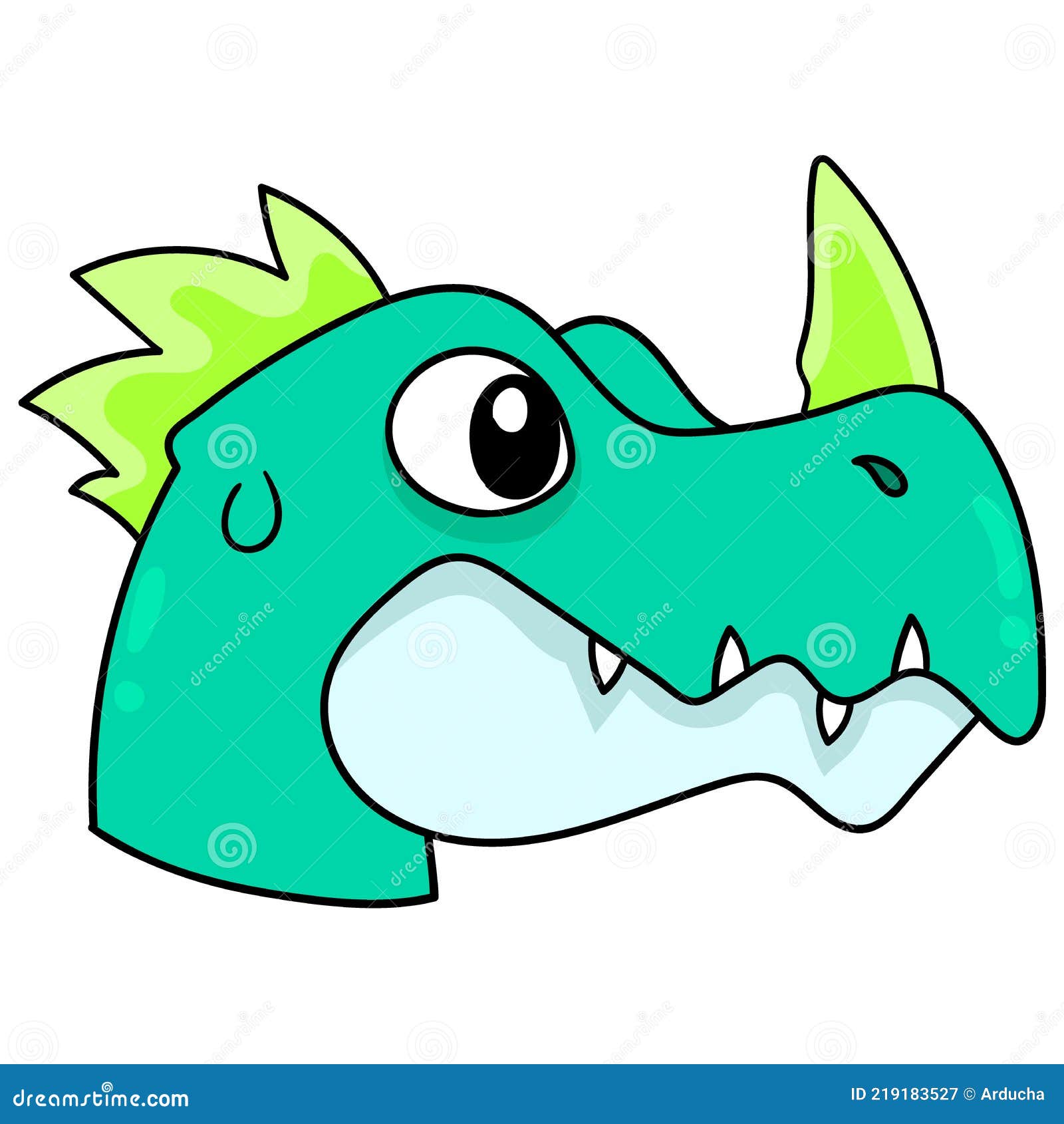 Emoticon Da Cabeça De Dinossauro Verde. Imagem Do ícone De Rabisco  Ilustração do Vetor - Ilustração de mitologia, dinossauro: 207703154