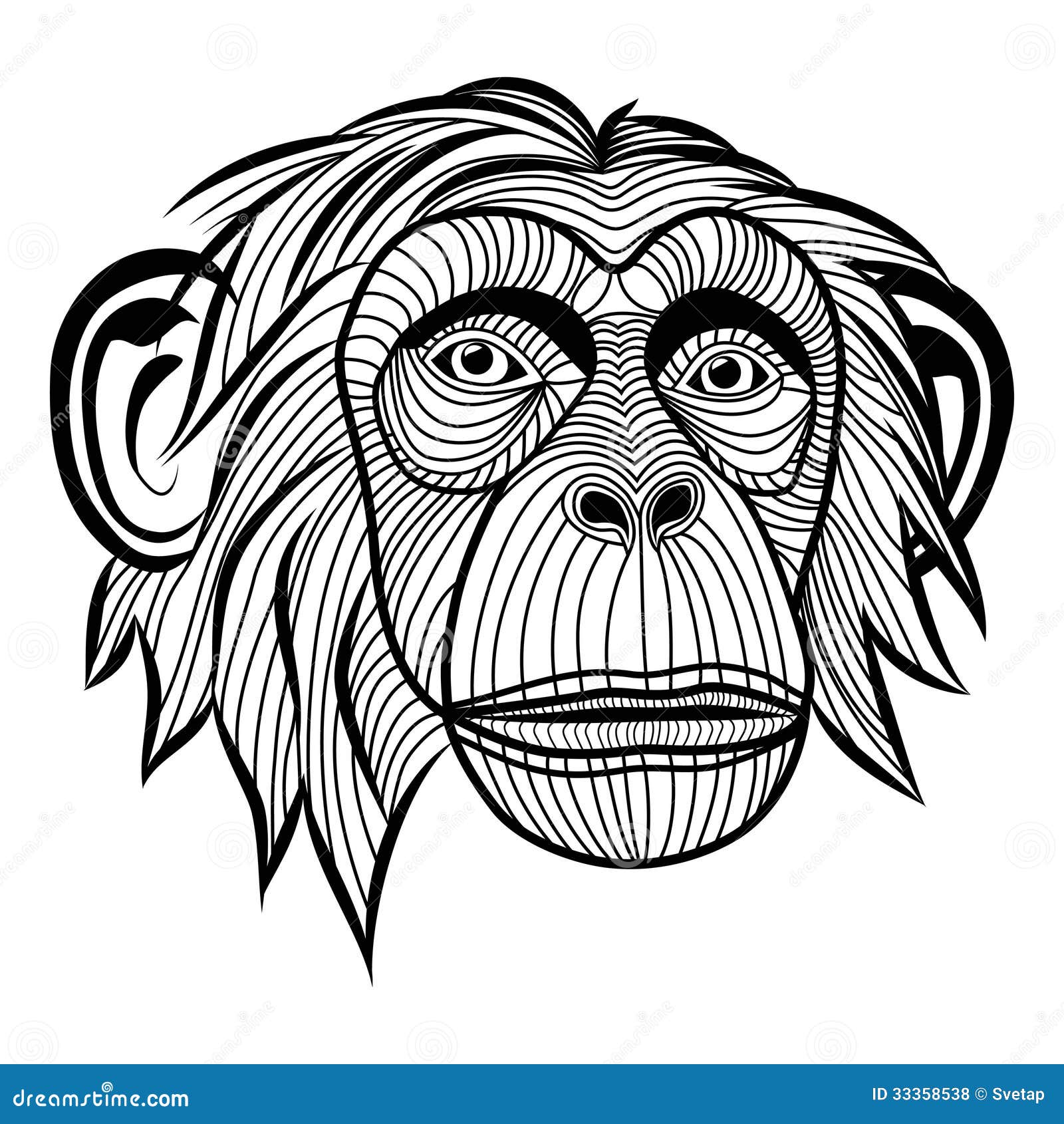 Macaco Clipart Preto E Branco Cartão De Coloração Desenho Lineart Preto E  Branco Bonito Do Macaco