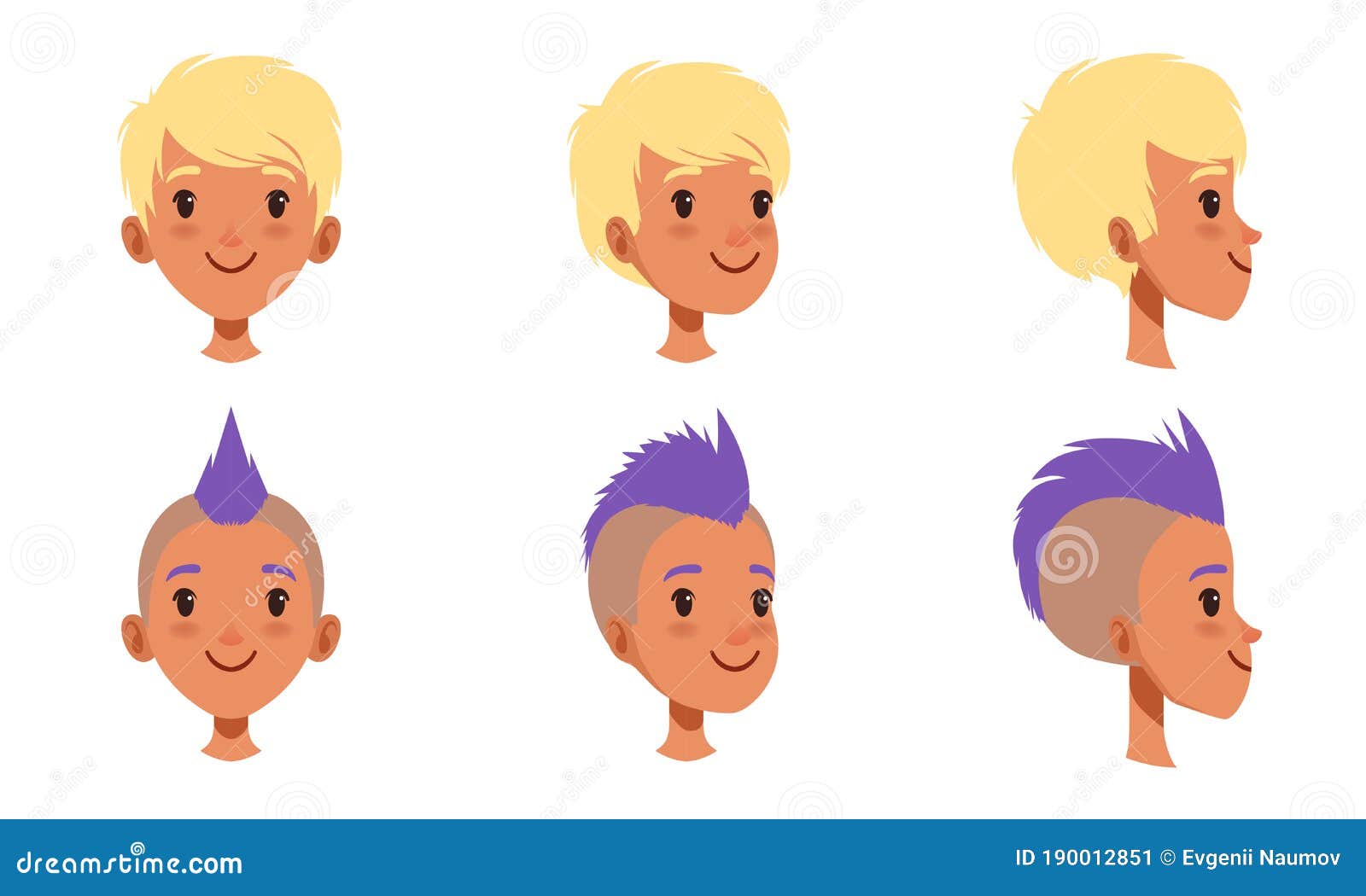 3d renderização de perfil de personagem masculino com cabelo