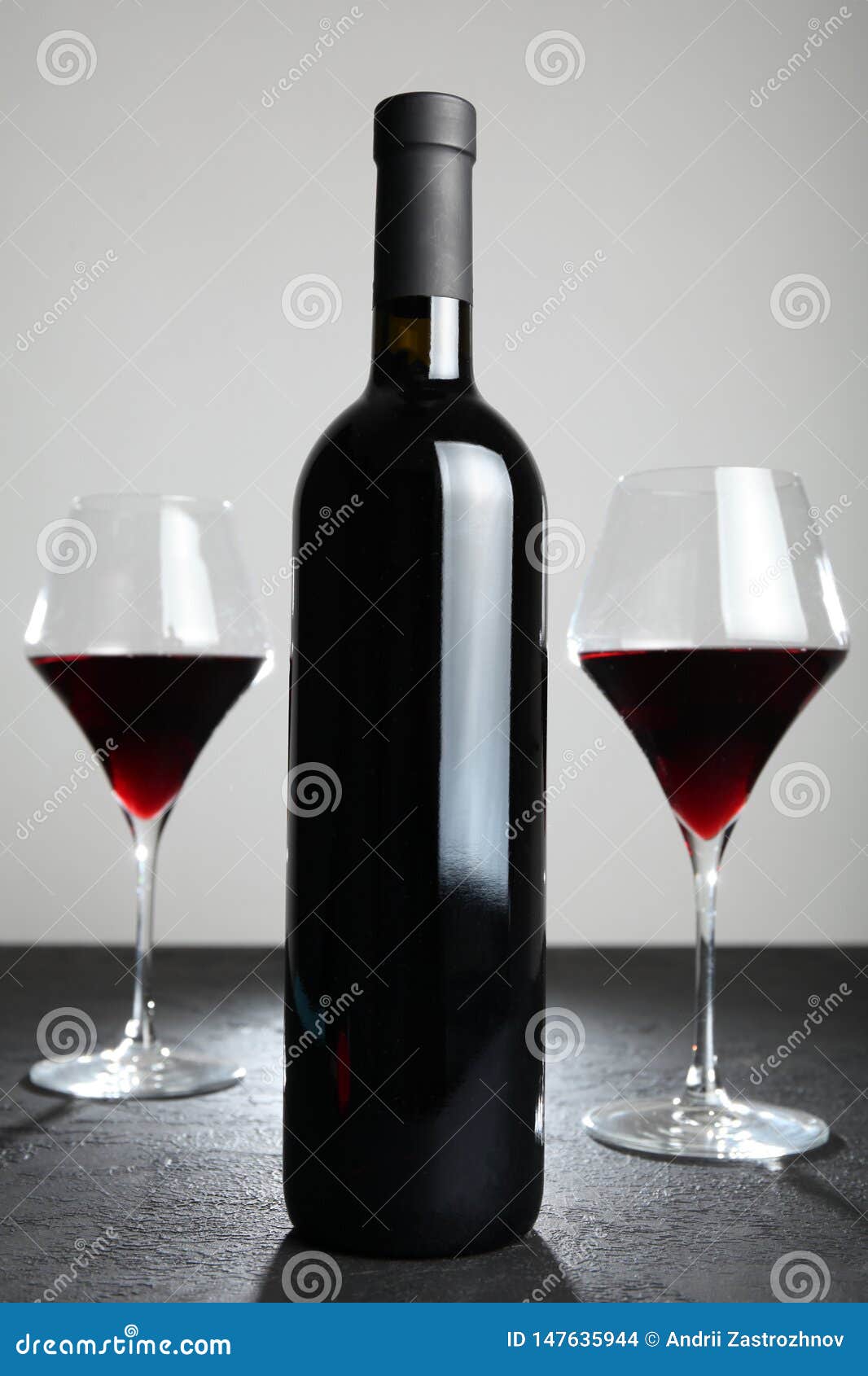 Red Wine in a Glass Bottle Stock Photo Image of closeup