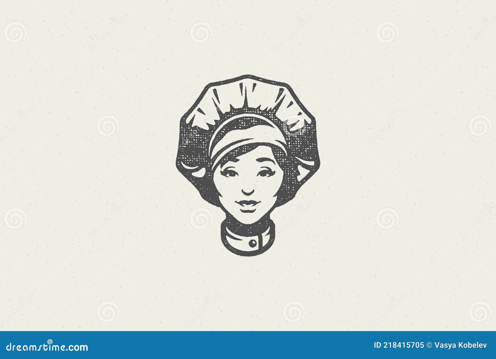 Cabeza De Mujer En La Silueta Tradicional Gorra De Chef Trabajo En La Cocina  Dibujado a Mano Sello Efecto Vector Ilustración Ilustración del Vector -  Ilustración de cocina, panadero: 218415705