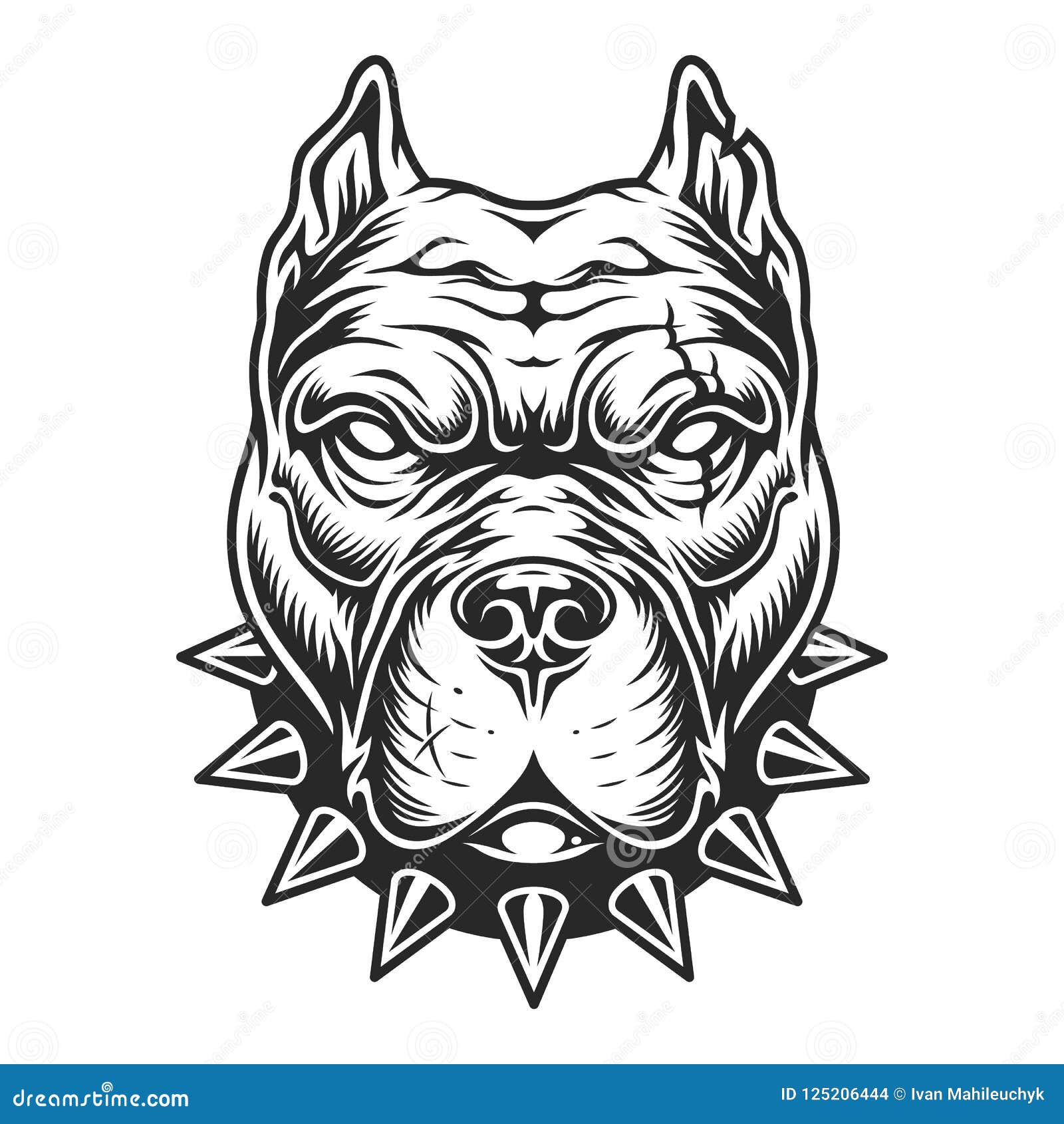 Pitbull Blanco Y Negro Ilustraciones Stock, Vectores, Y Clipart – (127  Ilustraciones Stock)