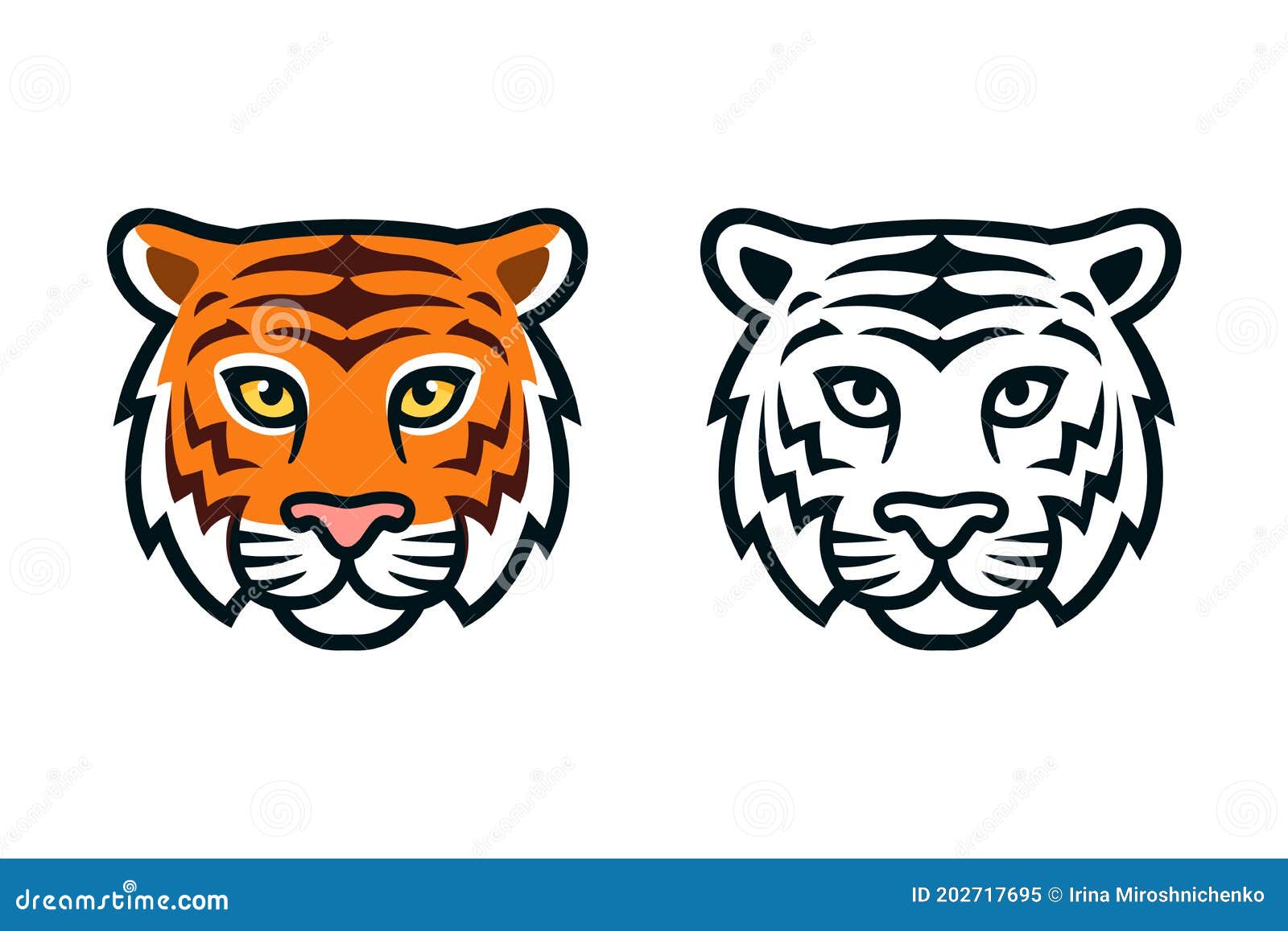 Cabeza De Tigre De Caricatura Ilustración del Vector - Ilustración de color, icono: 202717695 Cabeza De Tigre De Caricatura Ilustración del Vector - Ilustración de color, icono: 202717695