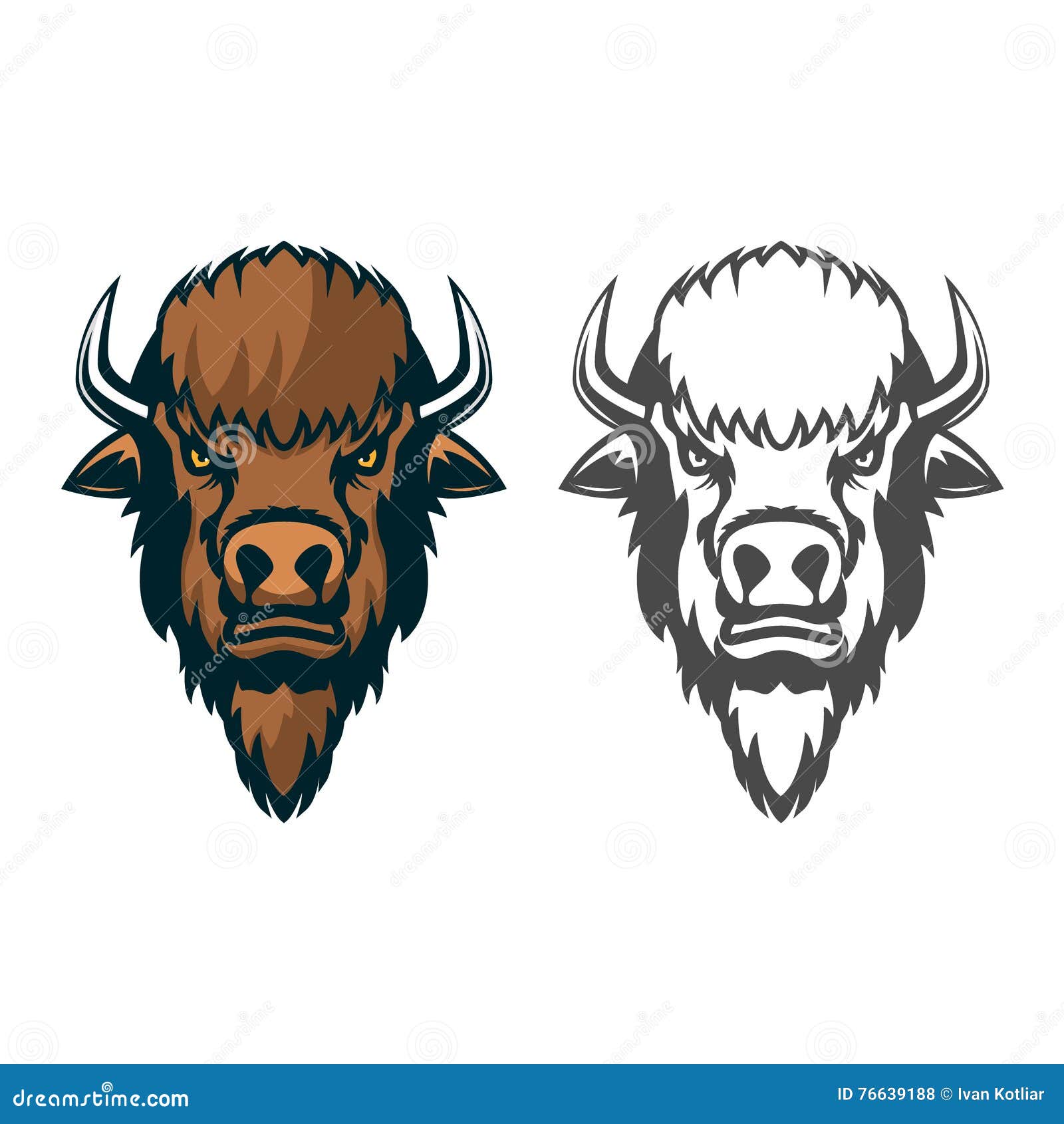 Cabeza Del Mascota Emblema Del Equipo O Del Club Deporte Ilustración del - Ilustración de mascota, toro: