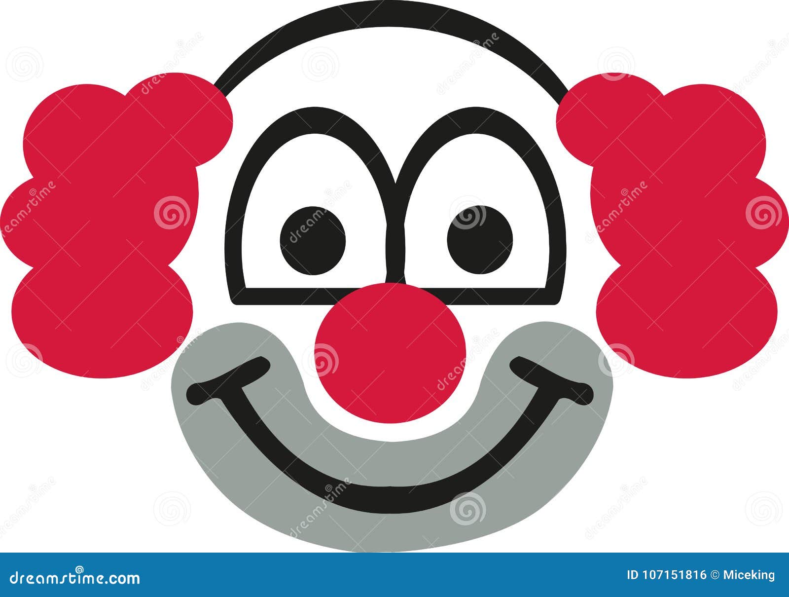 Cabeza Del Payaso Con El Pelo Rojo Stock de ilustración - Ilustración