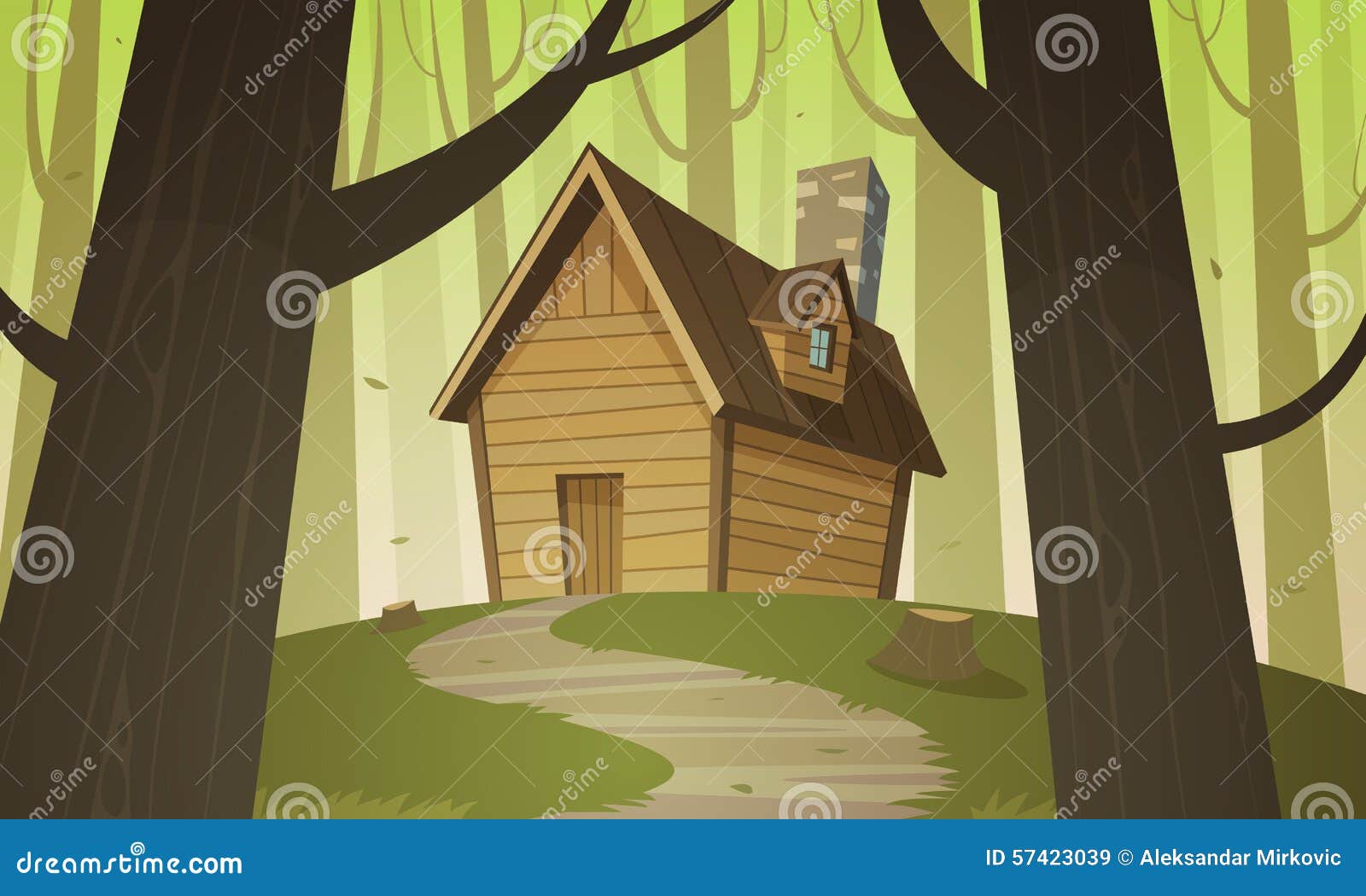 Cartoon Forest Cabin Vector Illustration | CartoonDealer.com #51984954
