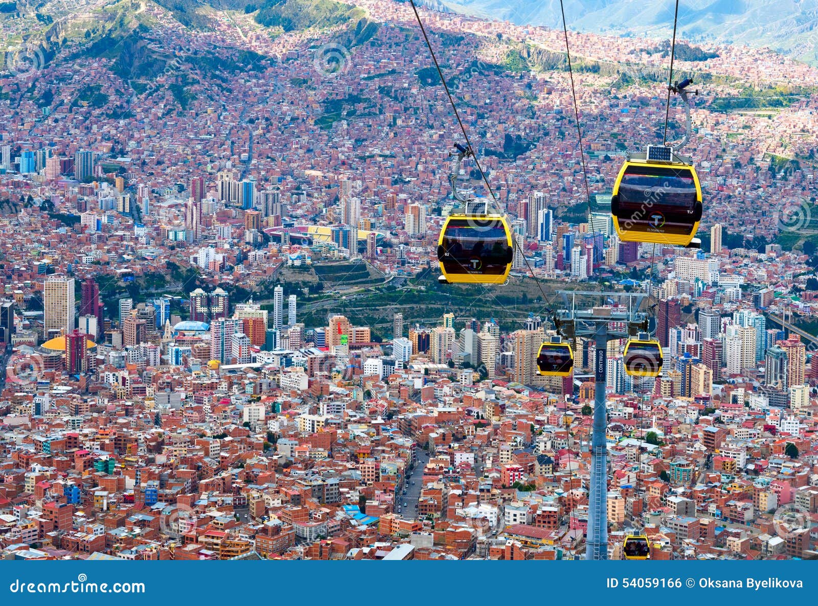 Cabine Di Funivia in La Paz Bolivia Fotografia Editoriale Immagine di città, montagna 54059166