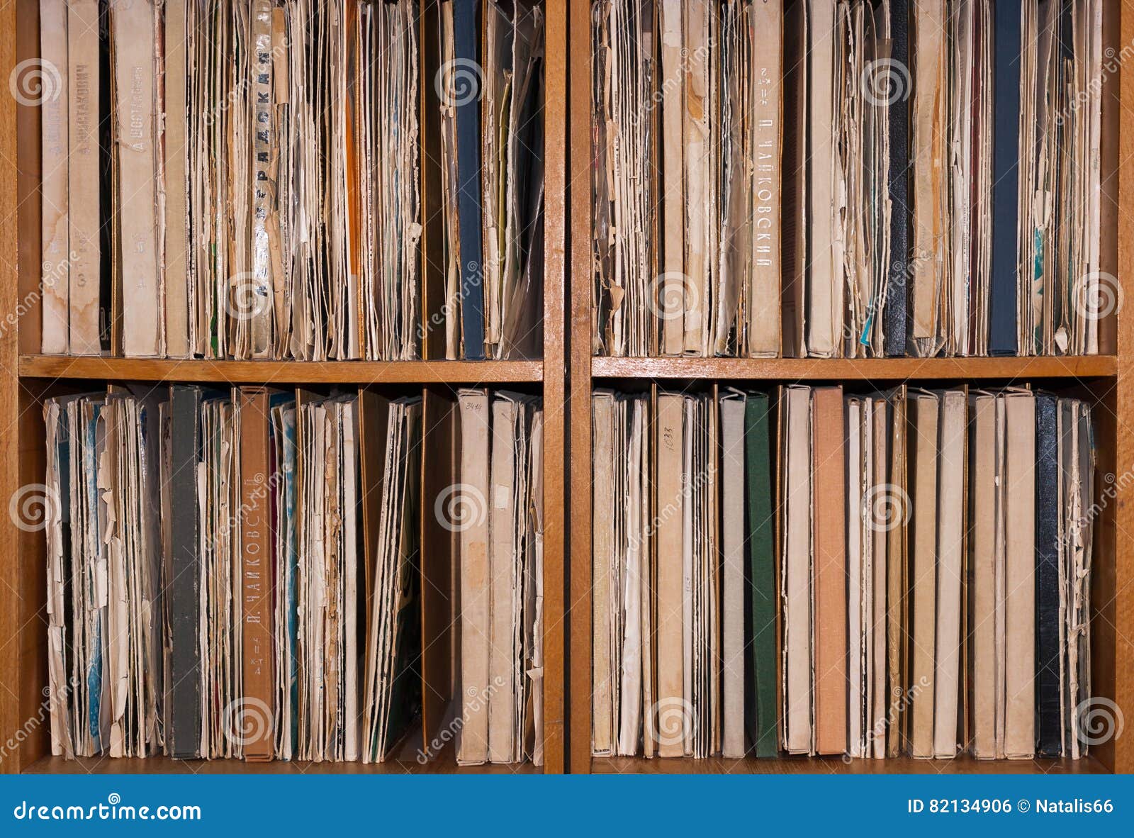 Cabinet With Old Vinyl Records Stock Photo Image Of Rack Plank