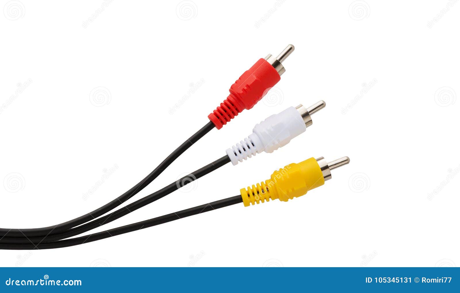 Cable. Audio Video Cable RCA Jack Isolated on White Stock Image Image