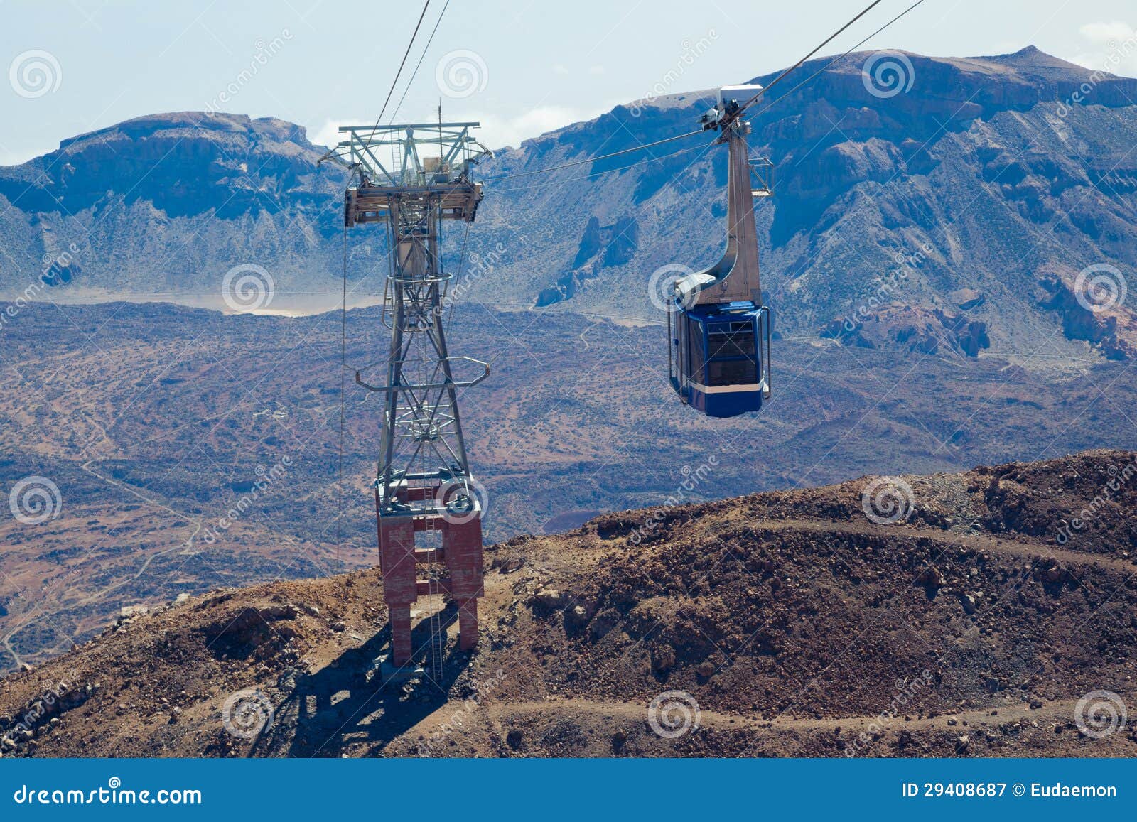 Cable Car Ascending Teide. Tenerife, Spain. Editorial Photography