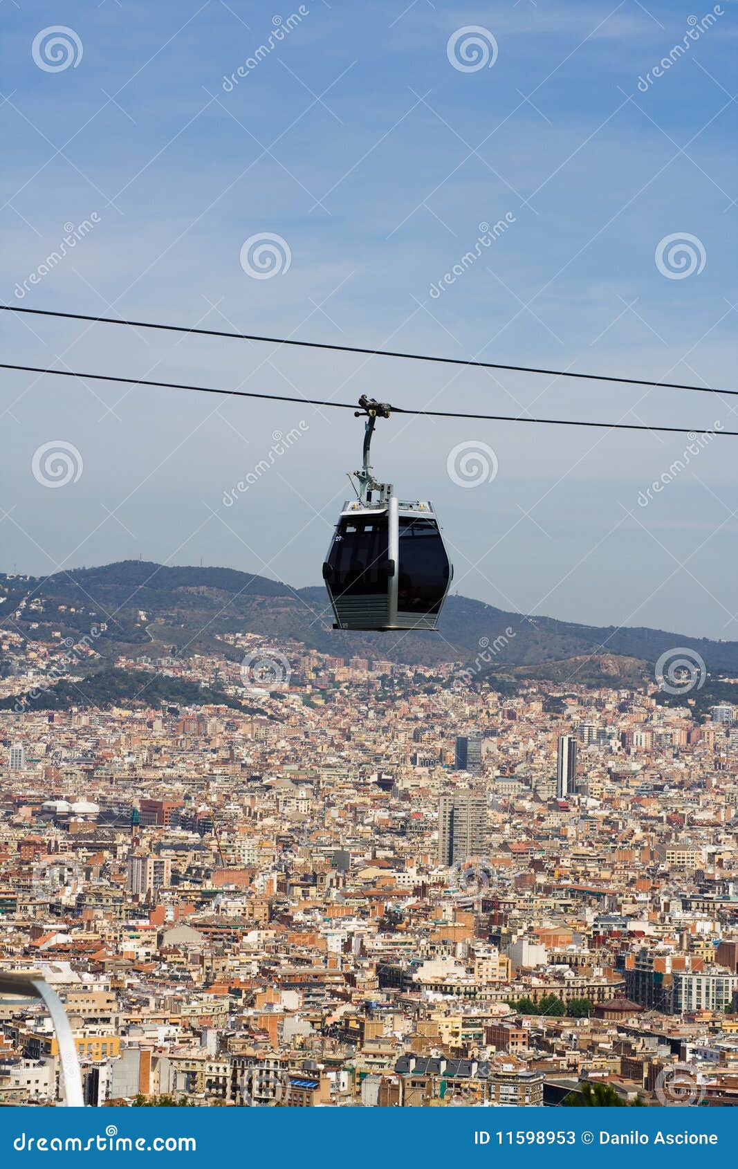 Cable car in Barcelona stock image. Image of aerial, tourist 11598953