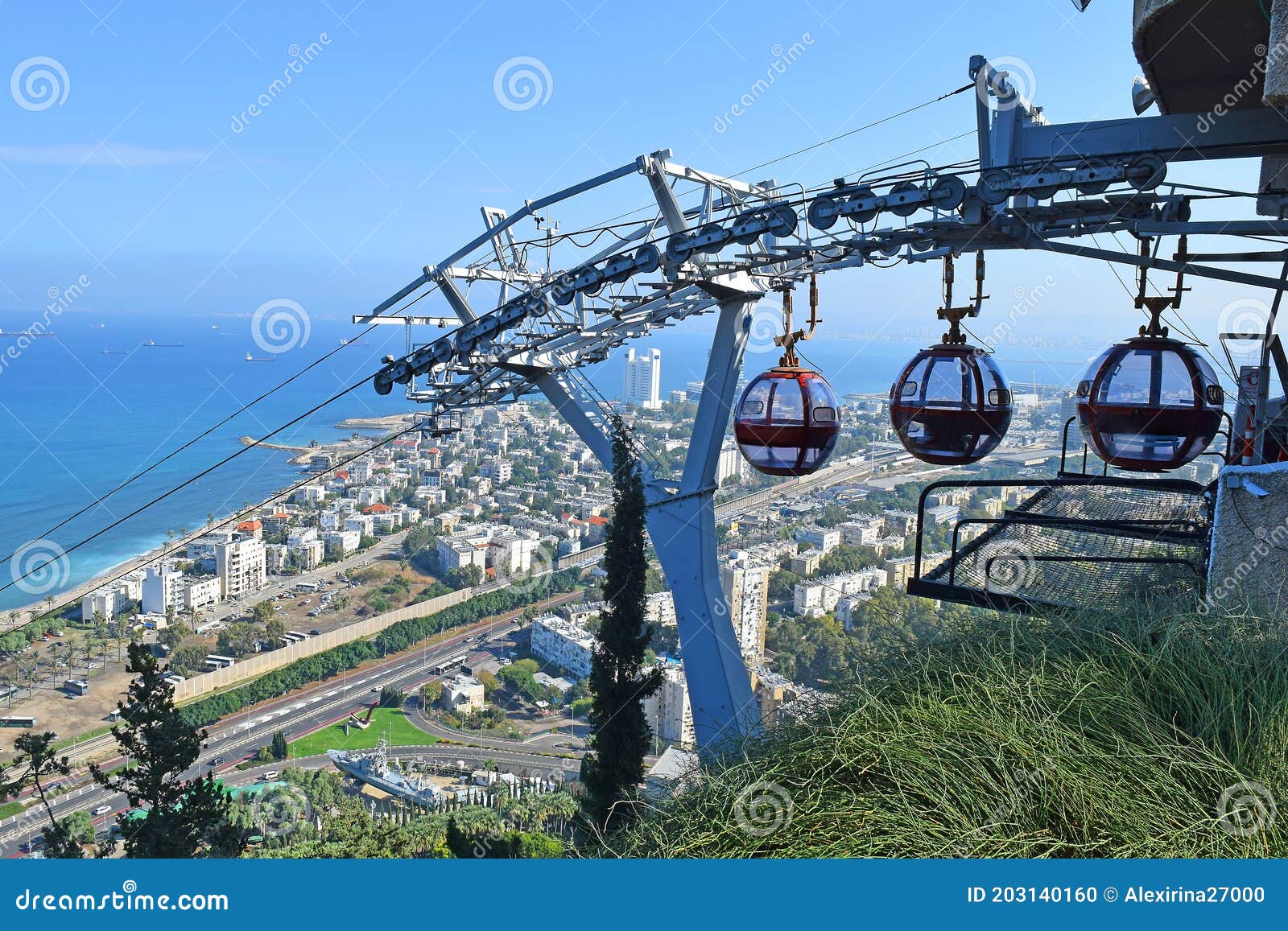 Cable Car, Carmel Mount, Haifa, Israel Editorial Image Image of galim