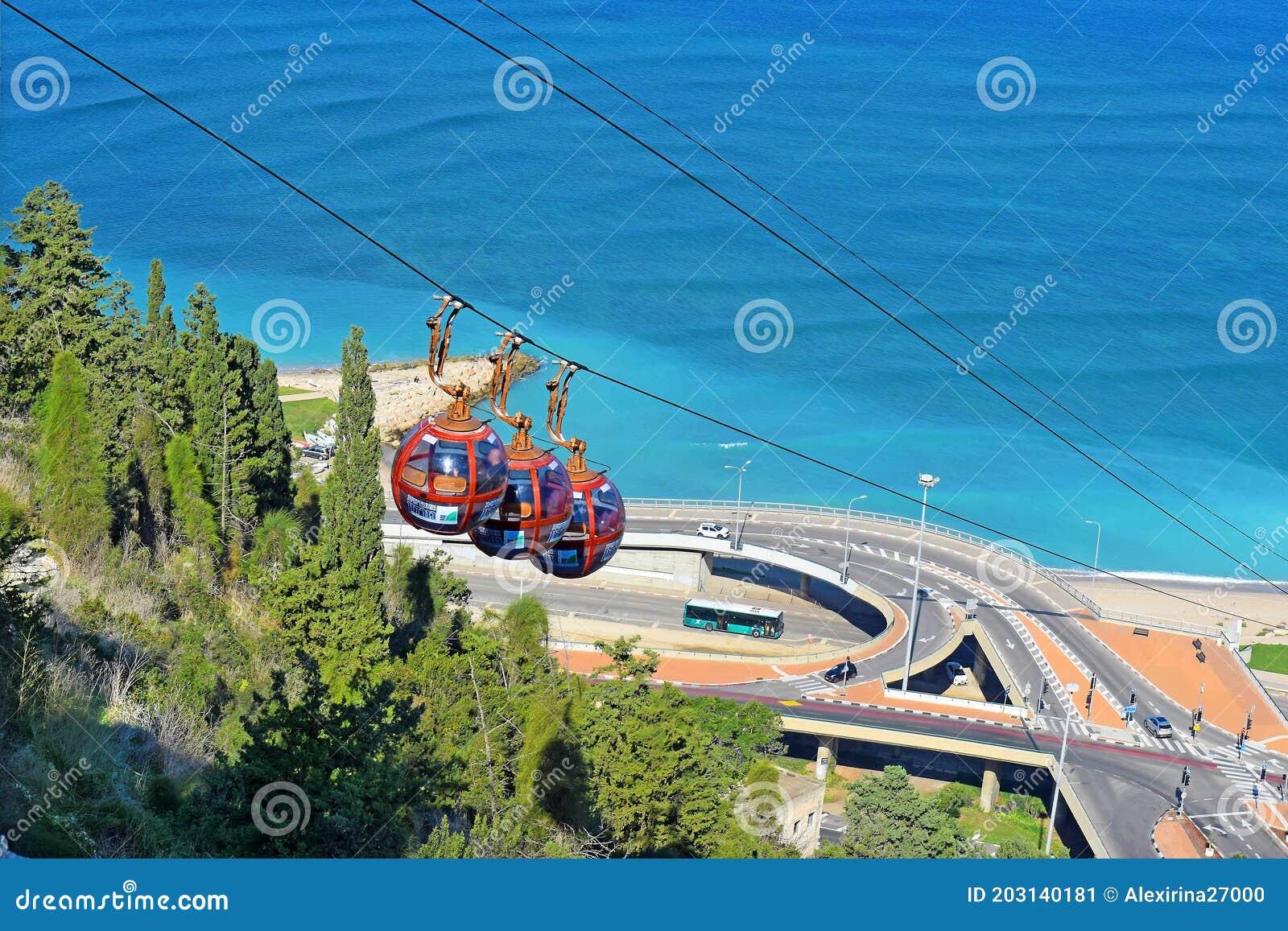 Cable Car, Carmel Mount, Haifa, Israel Editorial Photo Image of