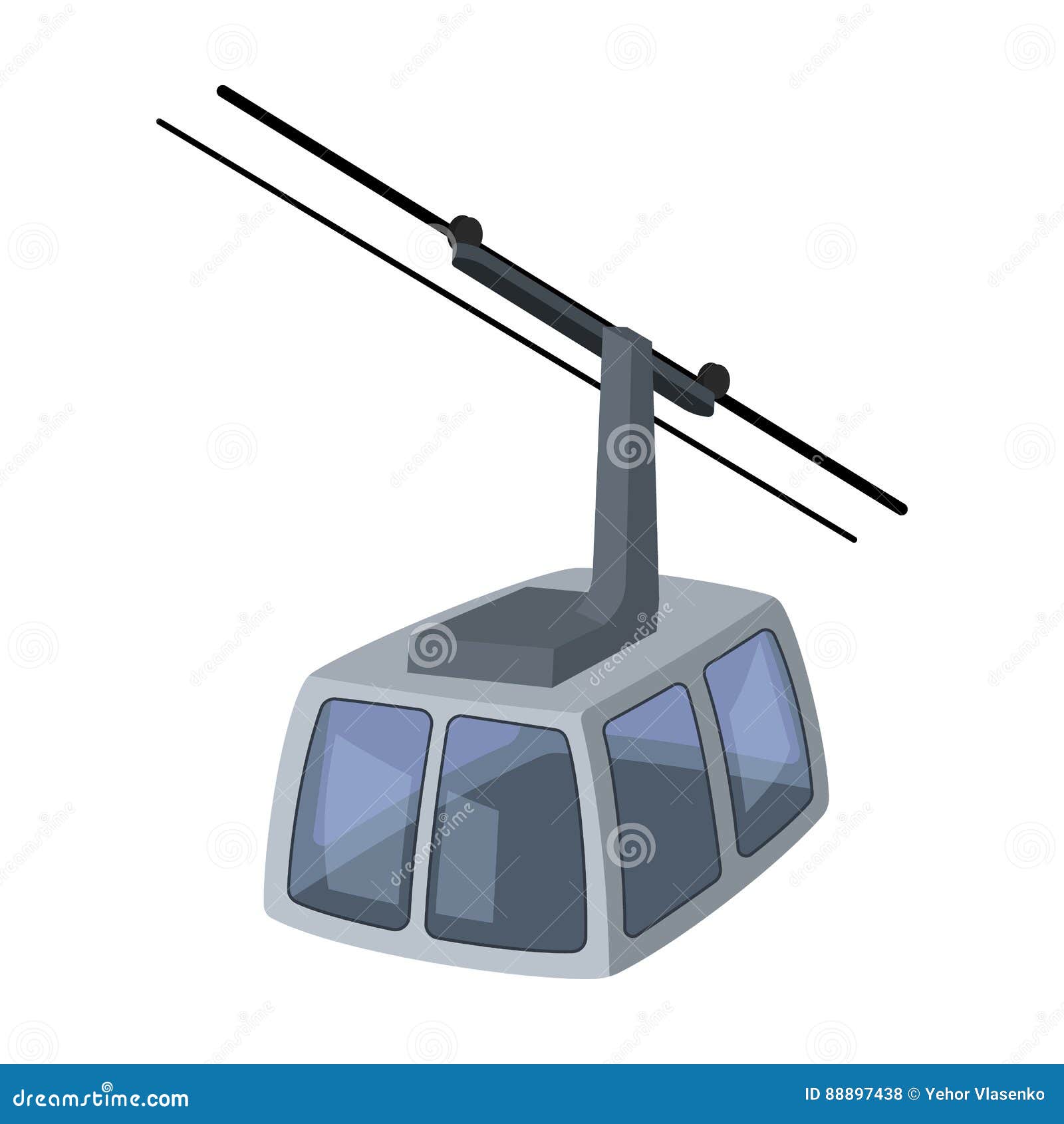 Cable Car. Funicular for Climbing in the Mountains. Holiday Winter  Transport Stock Vector - Illustration of vacation, holiday: 88897438