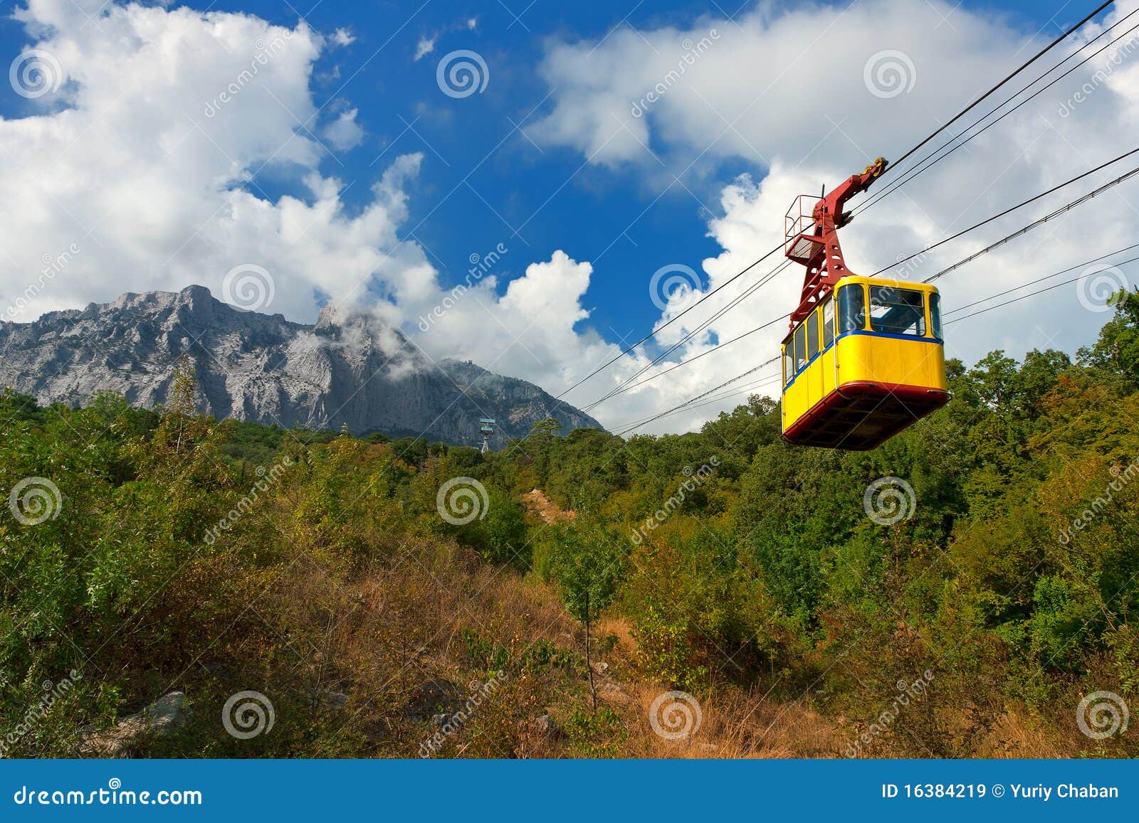 Cable car in the mountains stock image. Image of landscape 16384219