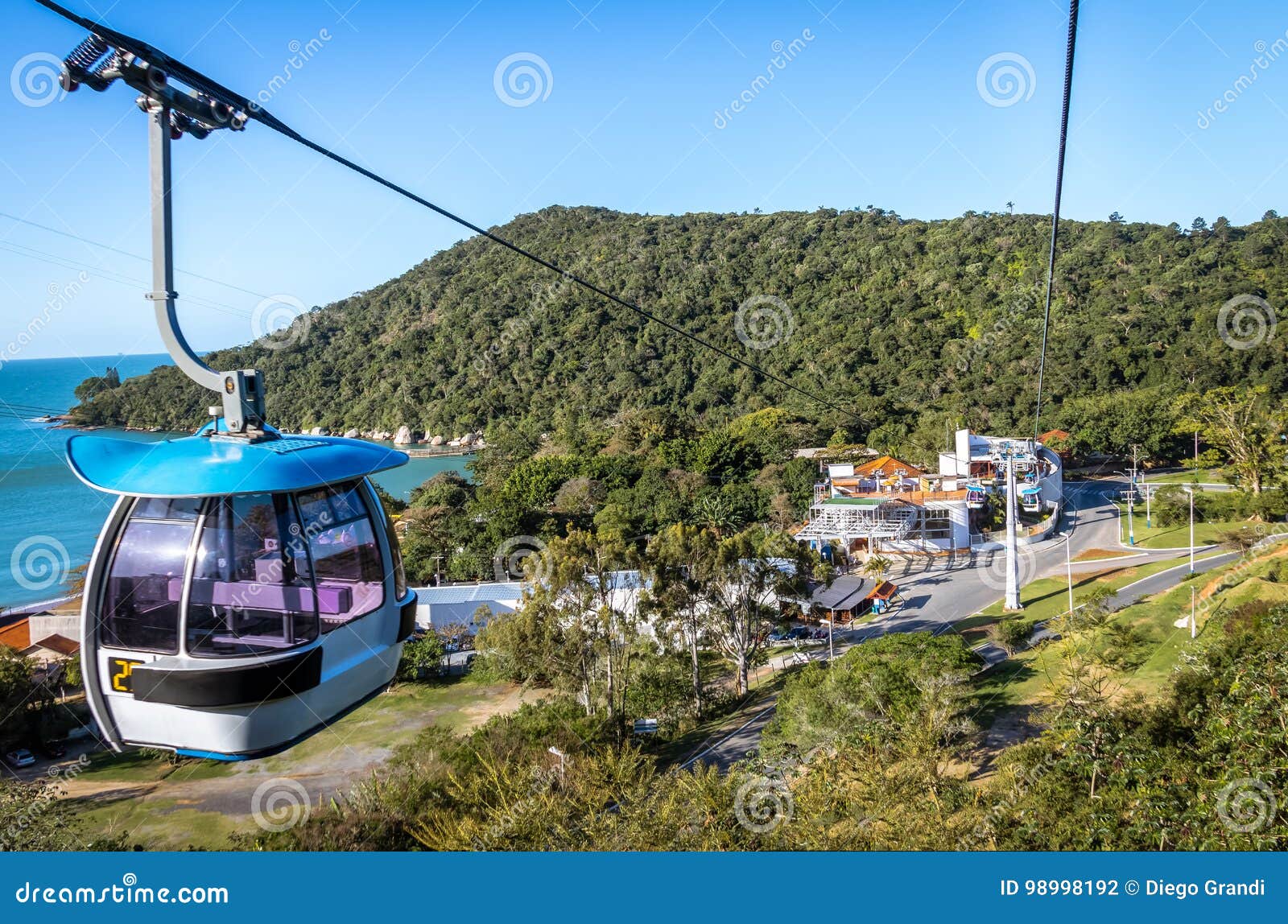 cable car at praia de laranjeiras beach - balneario camboriu, santa catarina, brazil