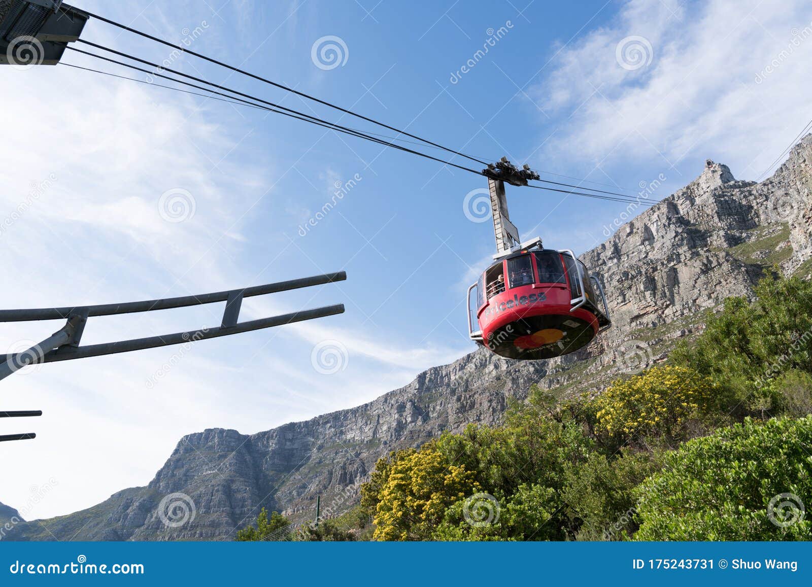 Cable Car at Table Mountain, Cape Due, South Africa Editorial Photo