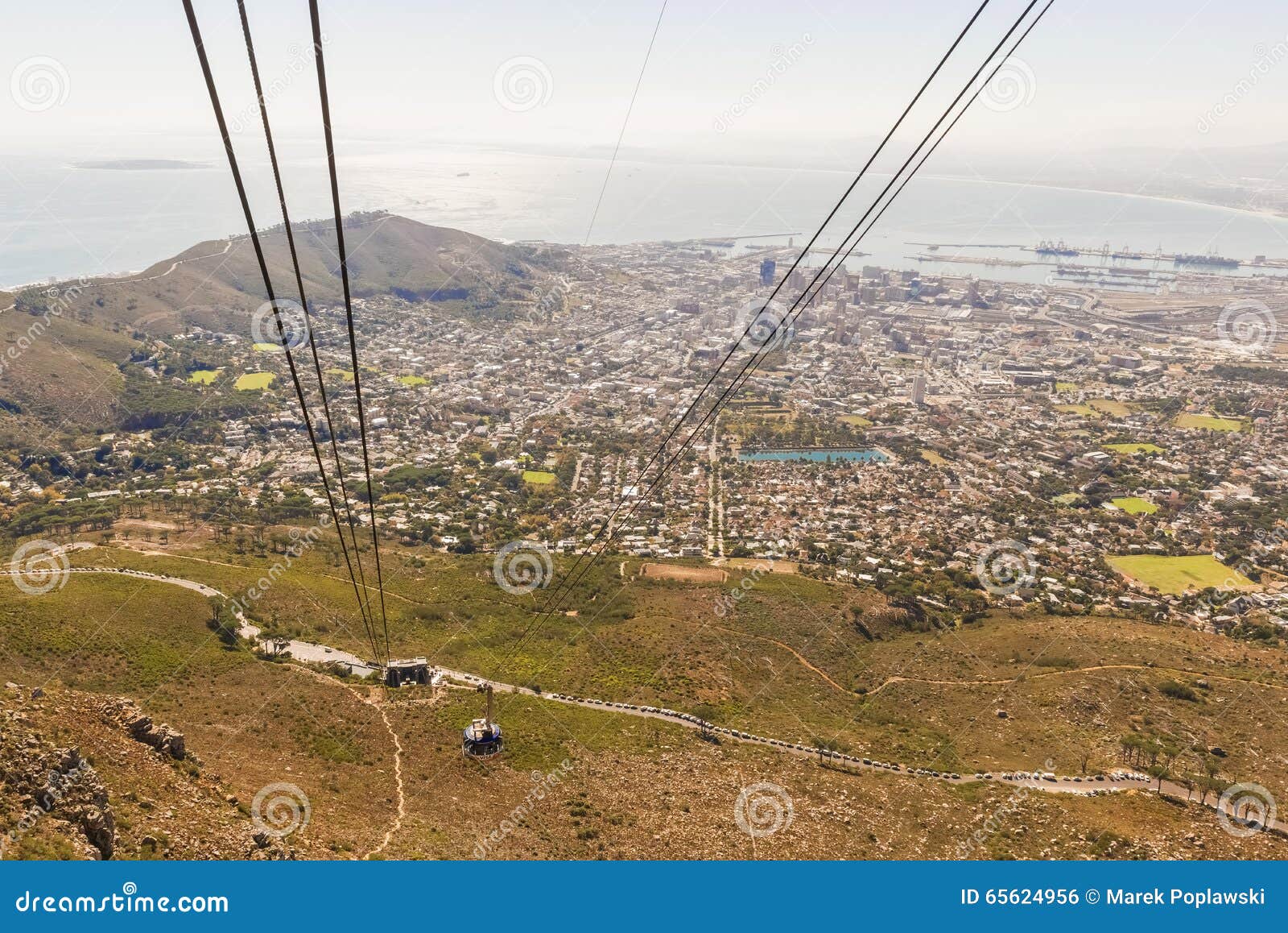 Cable Car on Table Mountain in Cape Town Stock Photo Image of view
