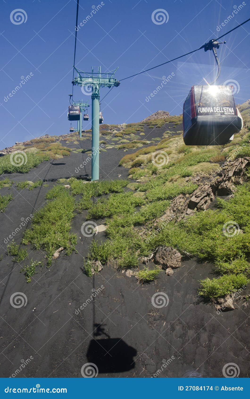 Cablecar to Etna editorial stock image. Image of transport 27084174