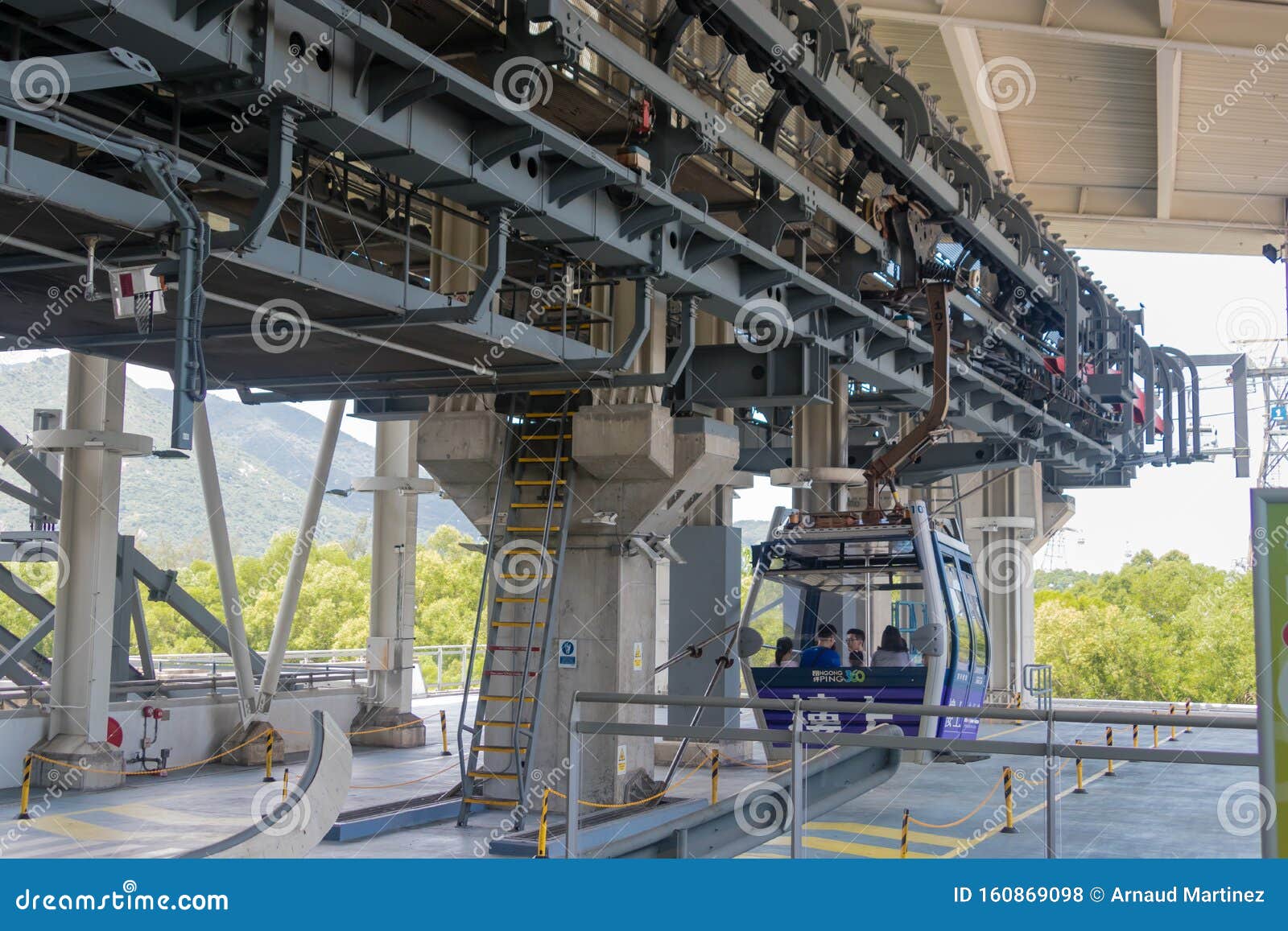 Cable Car To Go To Hong Kong Big Buddha Editorial Stock Photo - Image